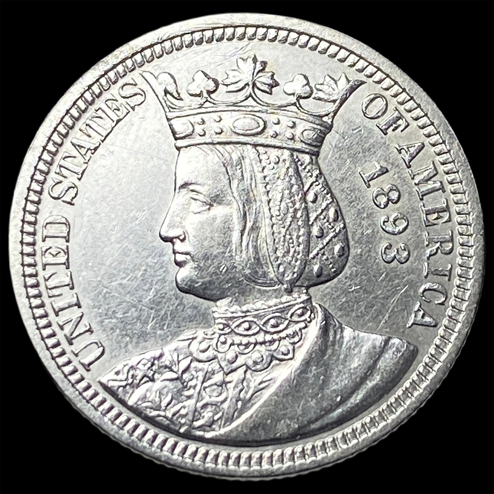 1893 Silver Isabella Quarter CLOSELY UNCIRCULATED (1 of 2)