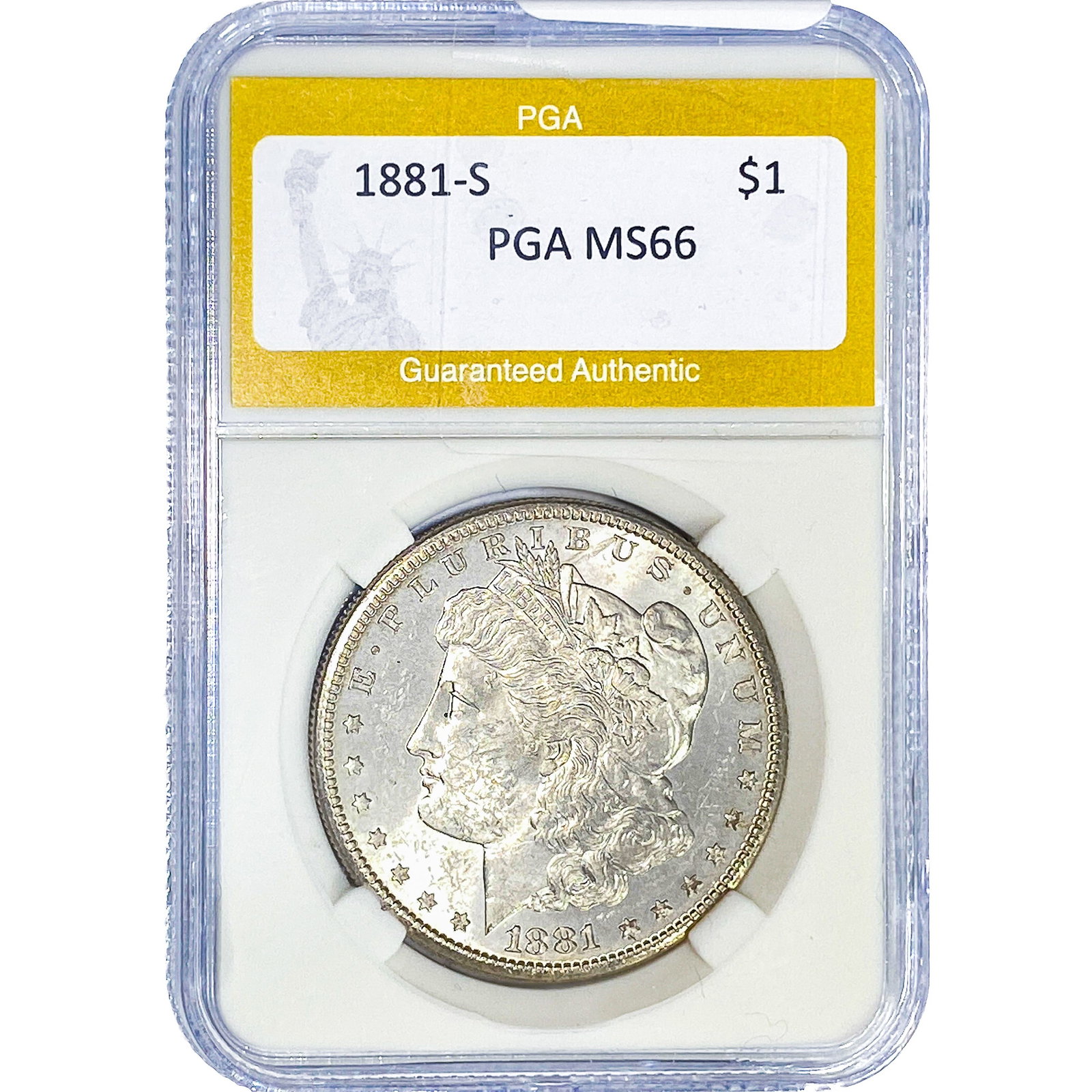 1881-S Morgan Silver Dollar PGA MS66: 1881-S Morgan Silver Dollar PGA MS66