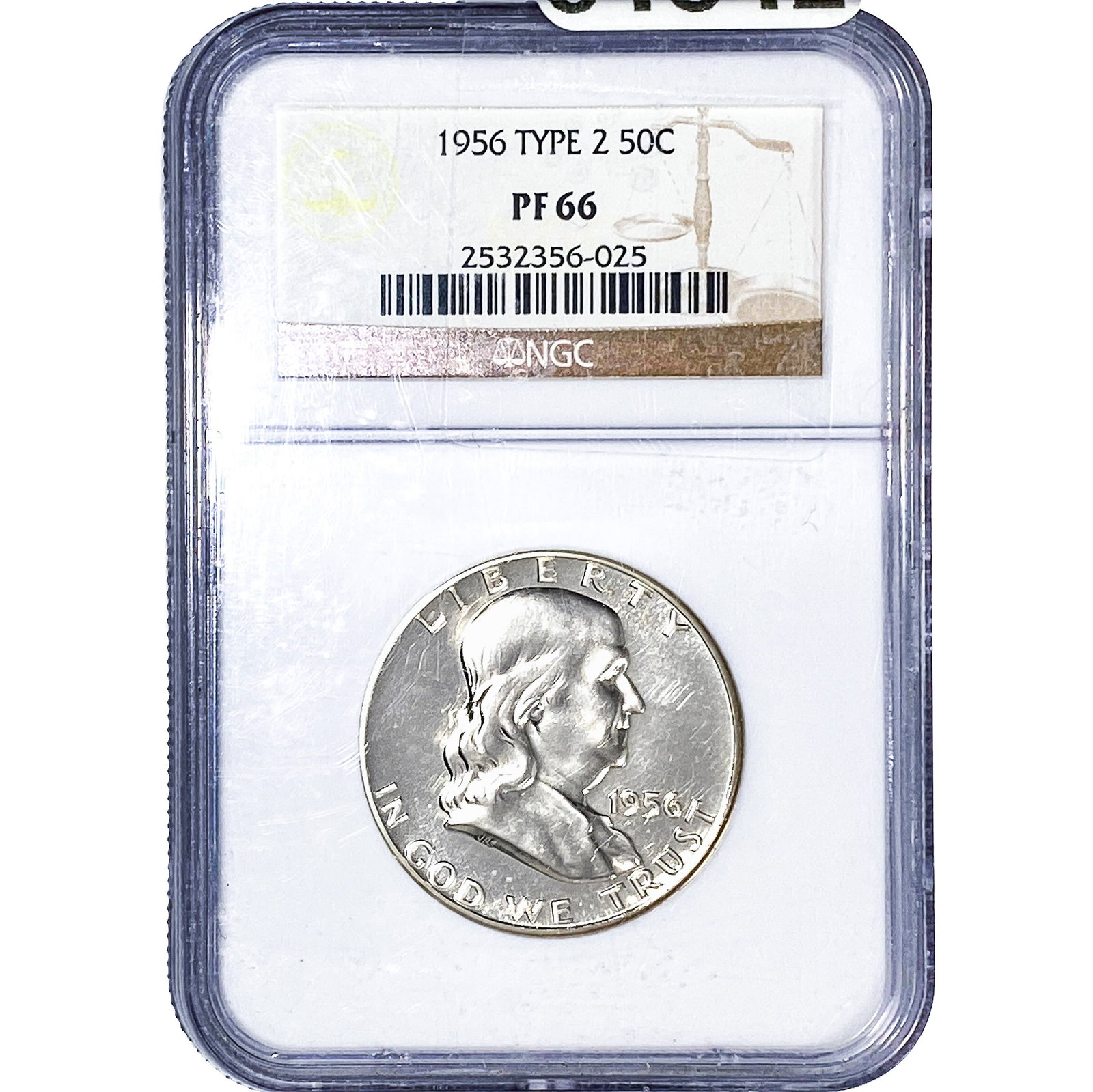 1956 Franklin Half Dollar NGC PF66: 1956 Franklin Half Dollar NGC PF66
