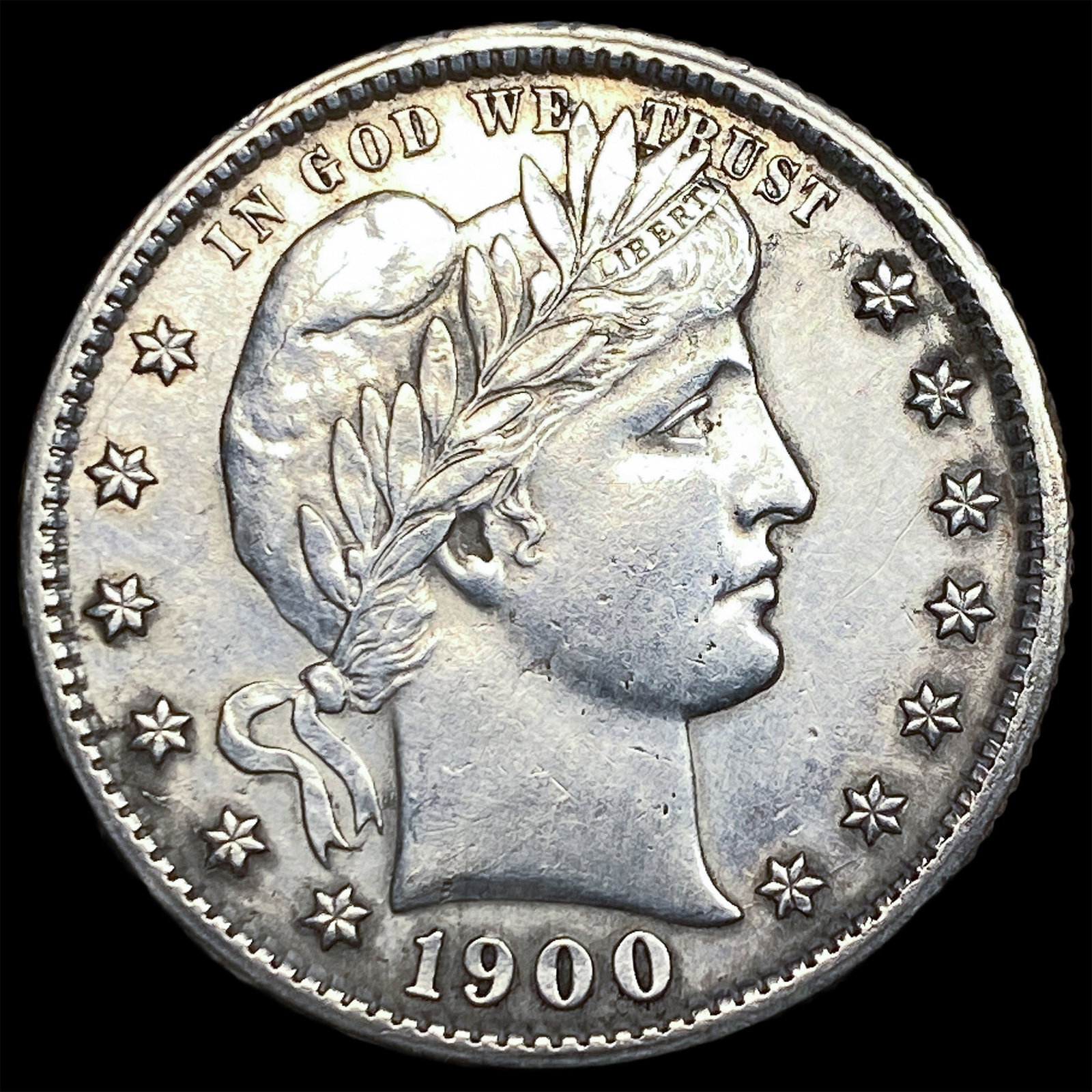 1900-S Silver Barber Quarter CHOICE AU: 1900-S Silver Barber Quarter CHOICE AU