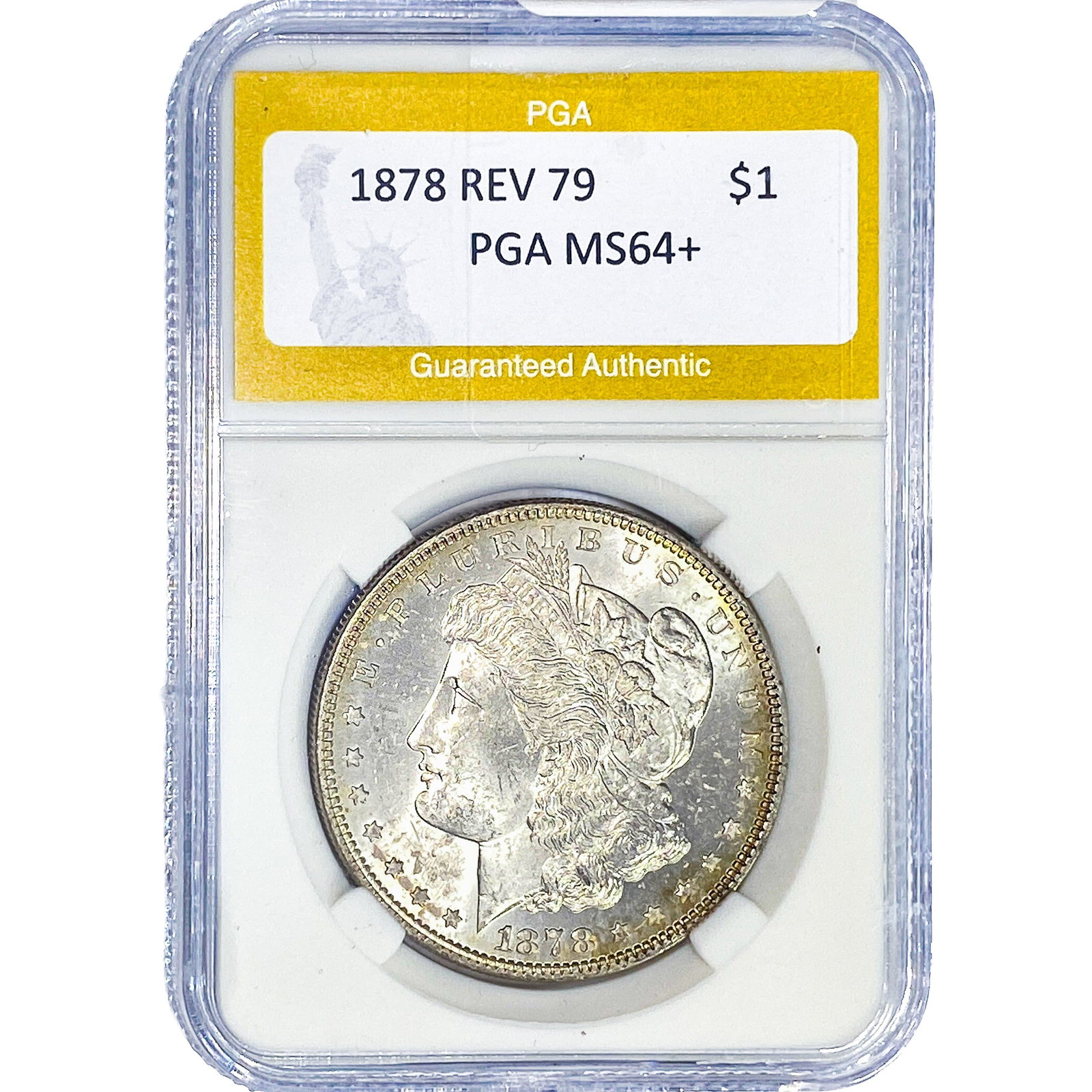 1878 REV 79 Morgan Silver Dollar PGA MS64+: 1878 REV 79 Morgan Silver Dollar PGA MS64+
