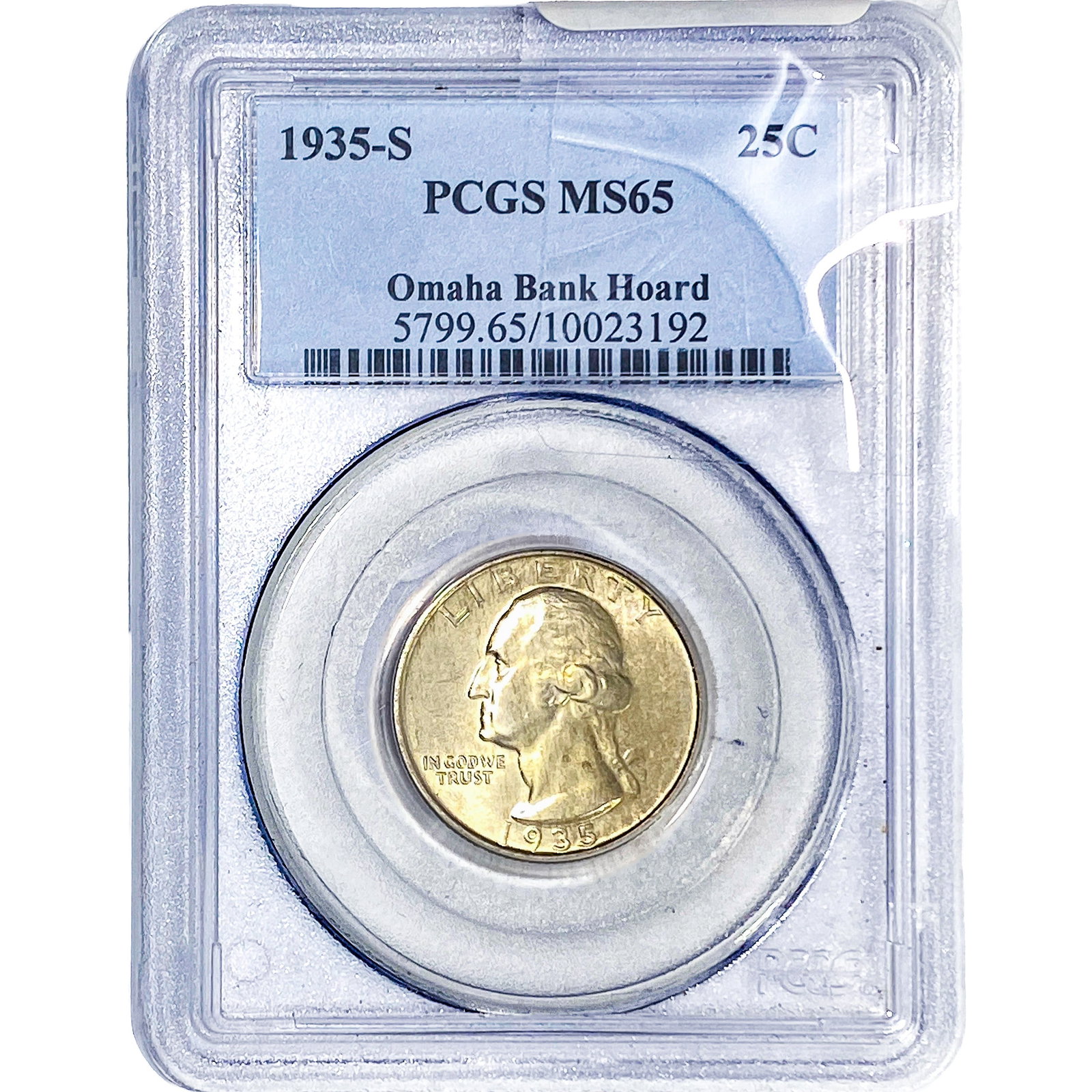1935-S Washington Silver Quarter PCGS MS65: 1935-S Washington Silver Quarter PCGS MS65