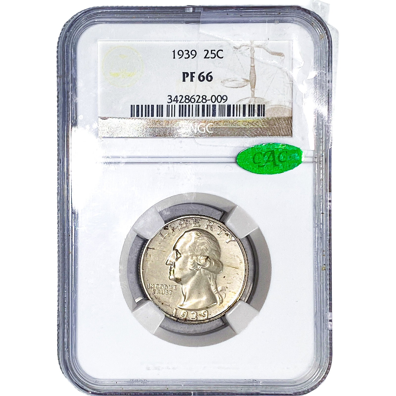 1939 Washington Silver Quarter NGC PF66: 1939 Washington Silver Quarter NGC PF66