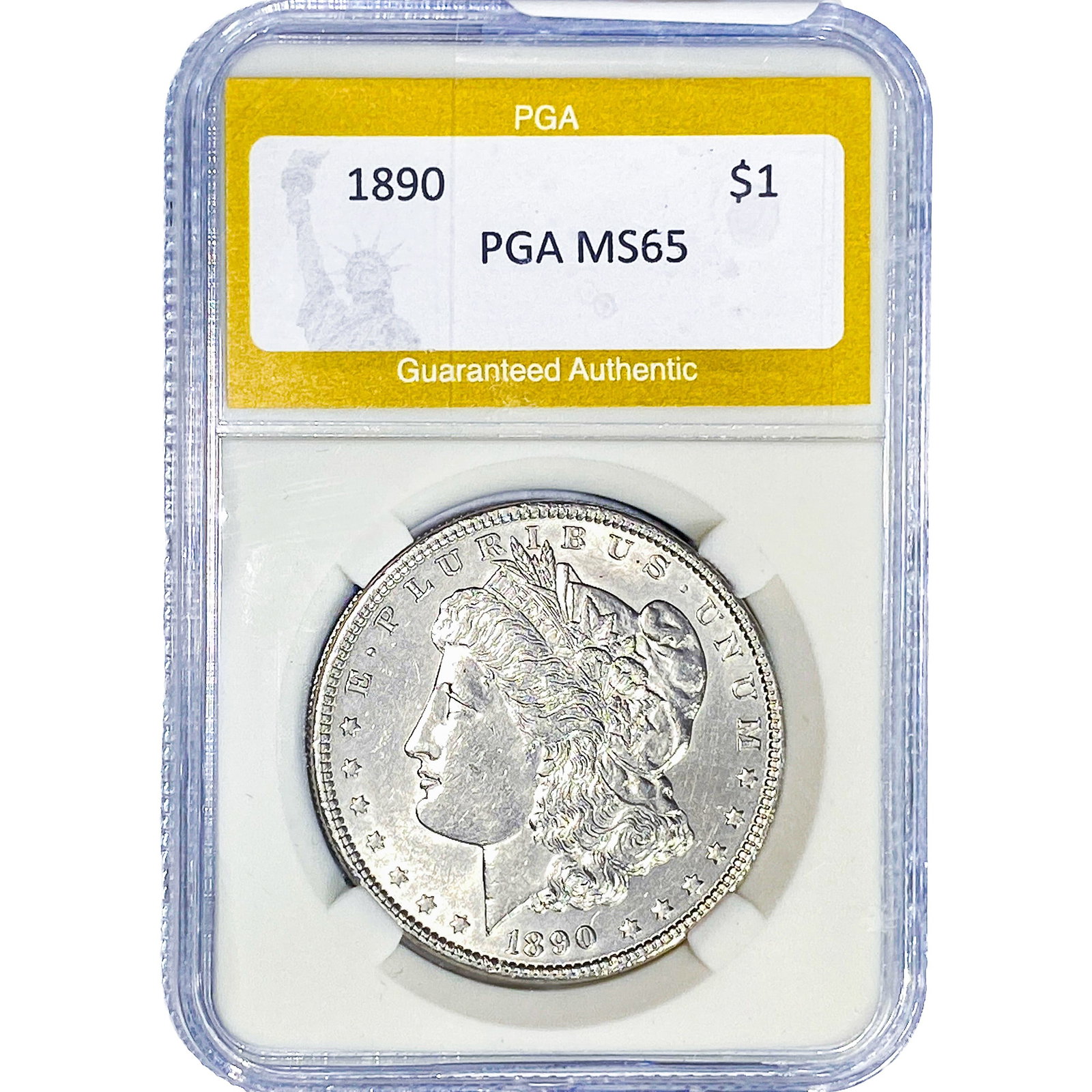 1890 Morgan Silver Dollar PGA MS65: 1890 Morgan Silver Dollar PGA MS65