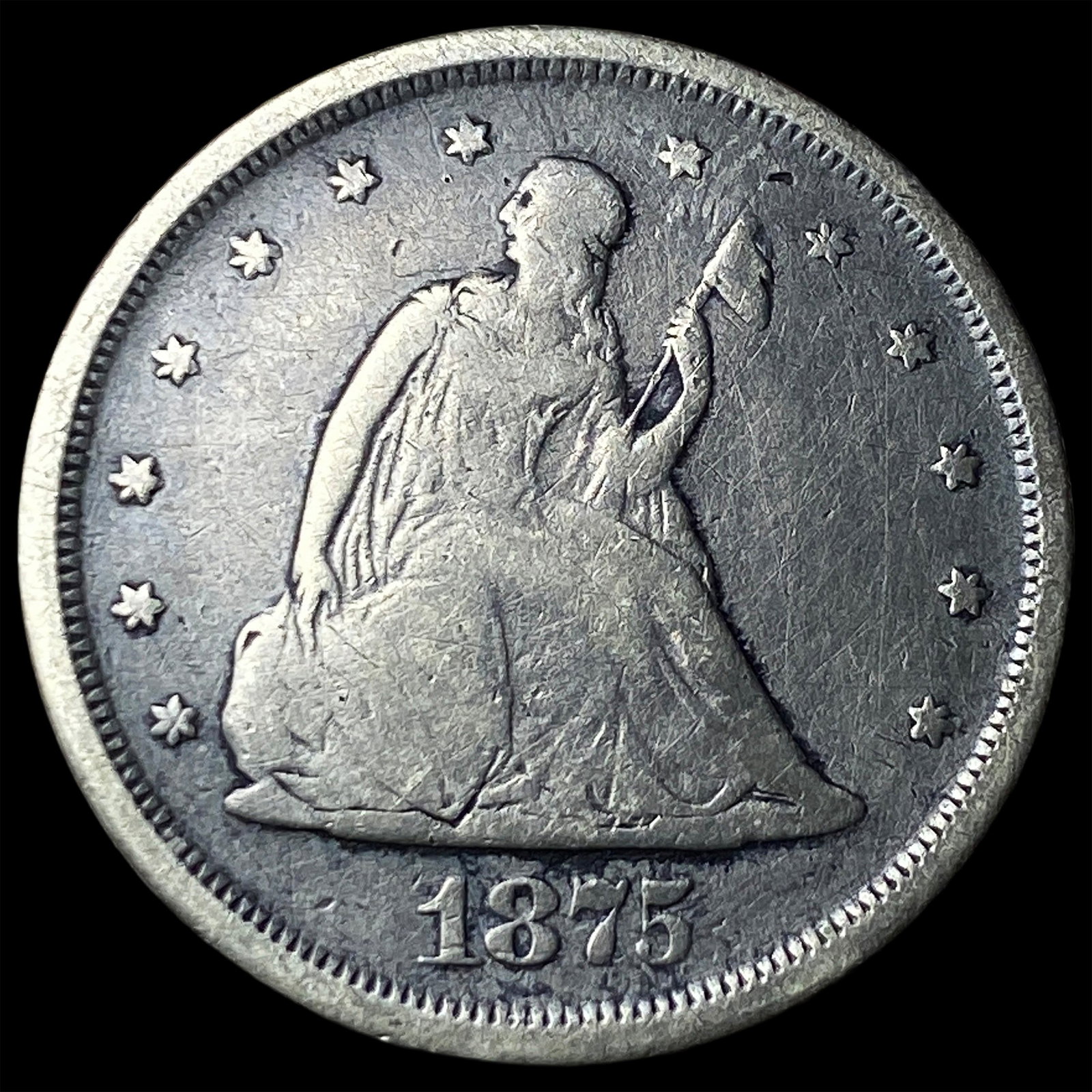 1875-S Silver Twenty Cents NEARLY UNCIRCULATED (1 of 2)