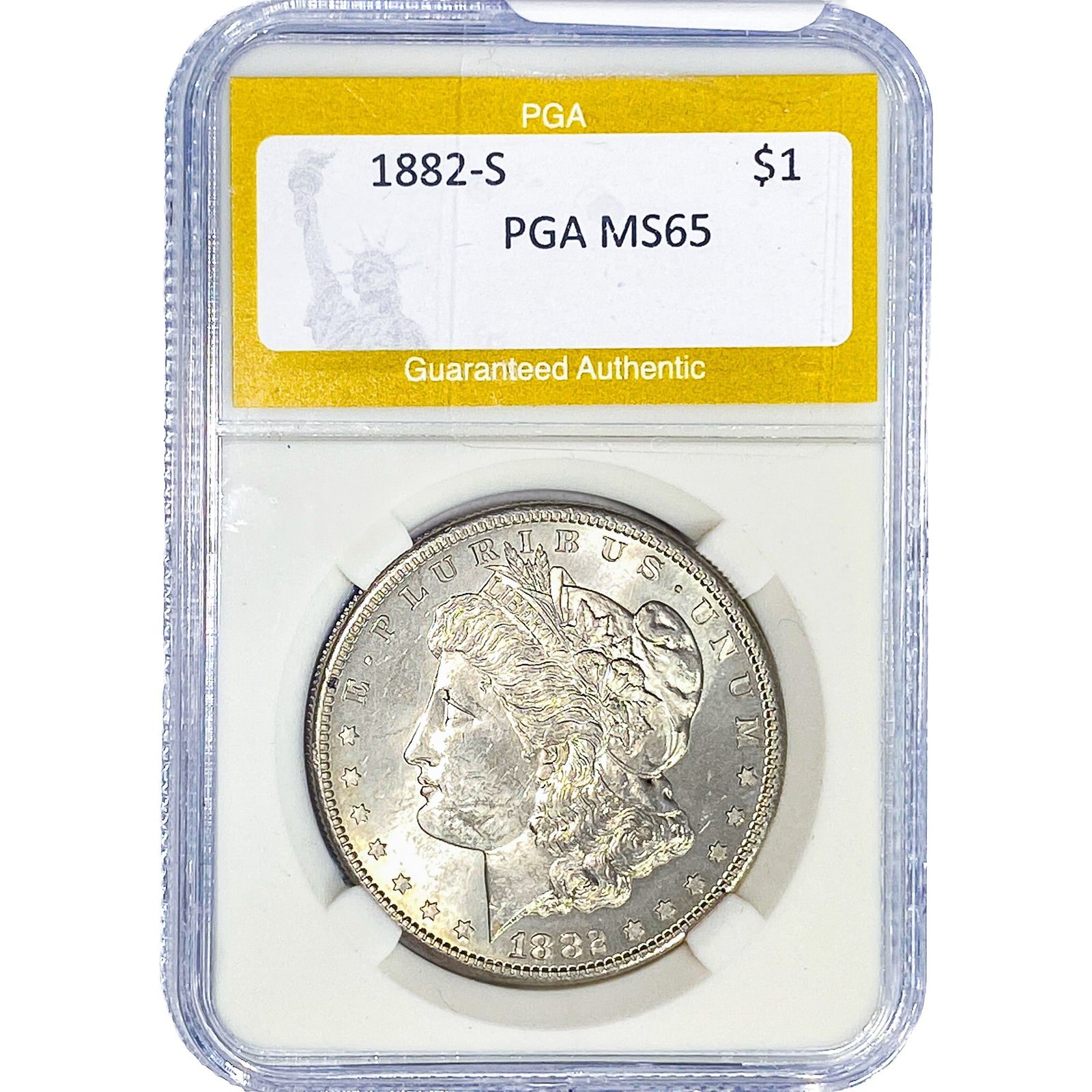 1882-S Morgan Silver Dollar PGA MS65: 1882-S Morgan Silver Dollar PGA MS65
