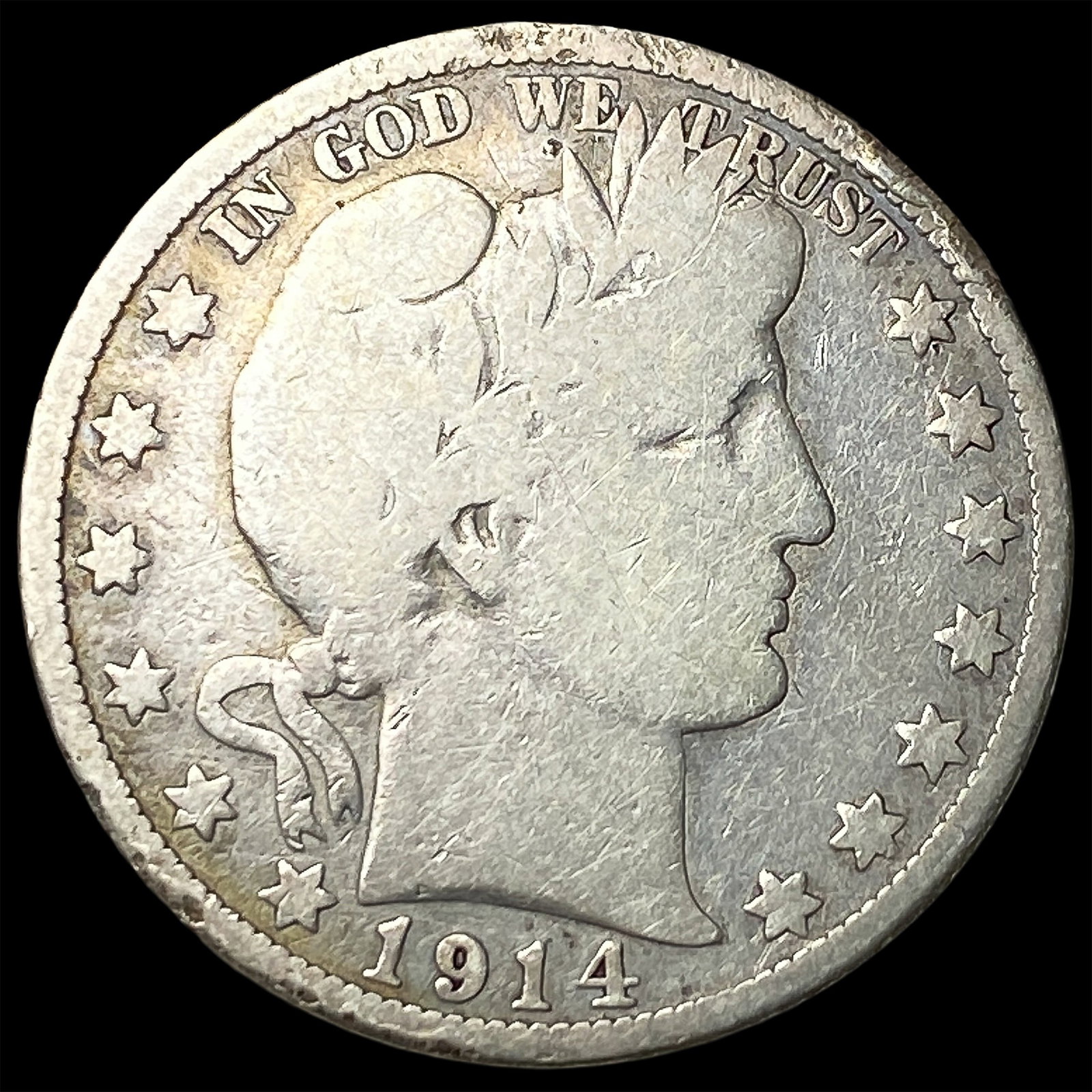 1914 Barber Half Dollar NICELY CIRCULATED: 1914 Barber Half Dollar NICELY CIRCULATED