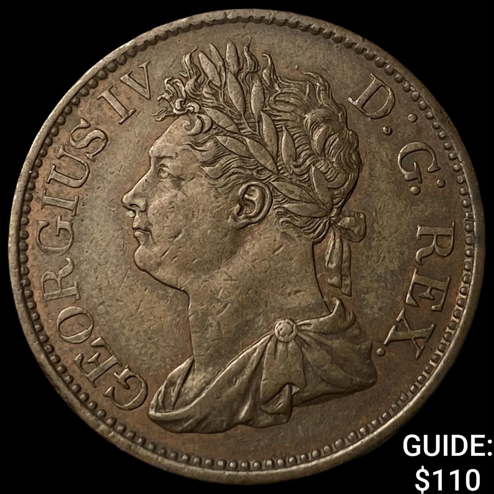 1822 Ireland George IV Bronze Halfpenny (1 of 2)