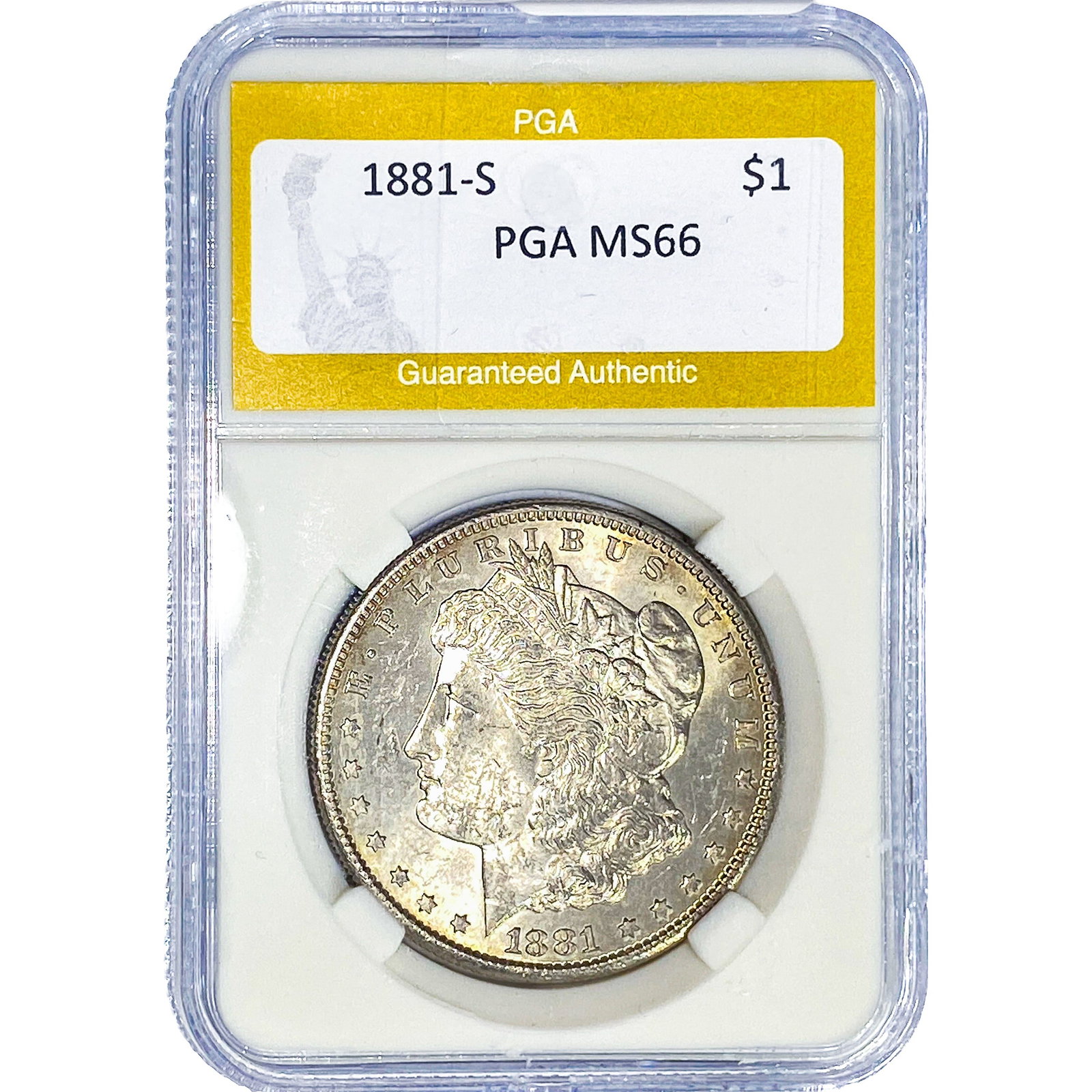 1881-S Morgan Silver Dollar PGA MS66: 1881-S Morgan Silver Dollar PGA MS66