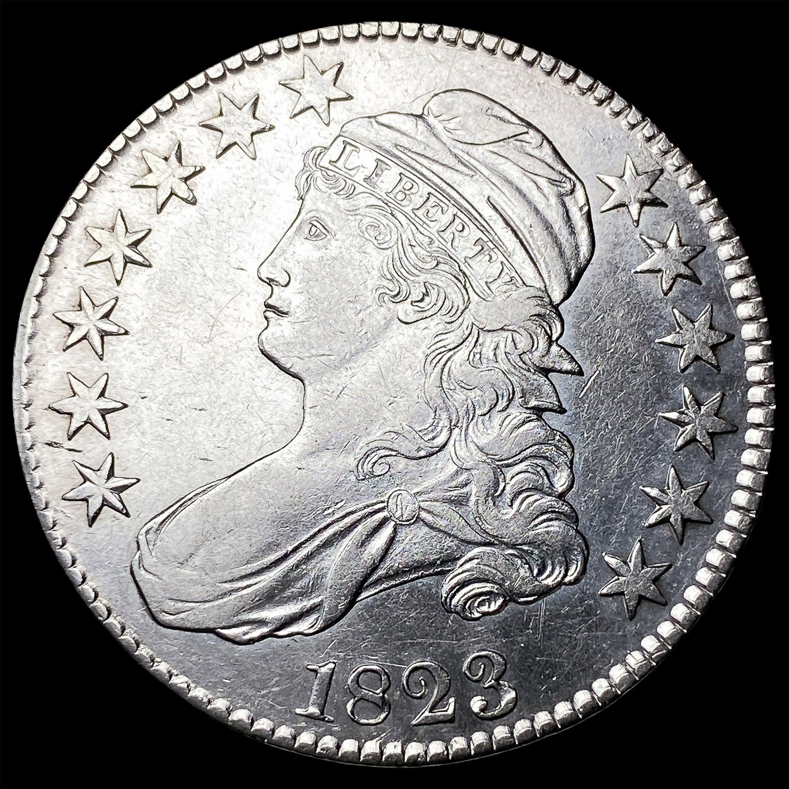 1823 Silver Capped Bust Half Dollar CLOSELY UNCIRCULATED (1 of 2)