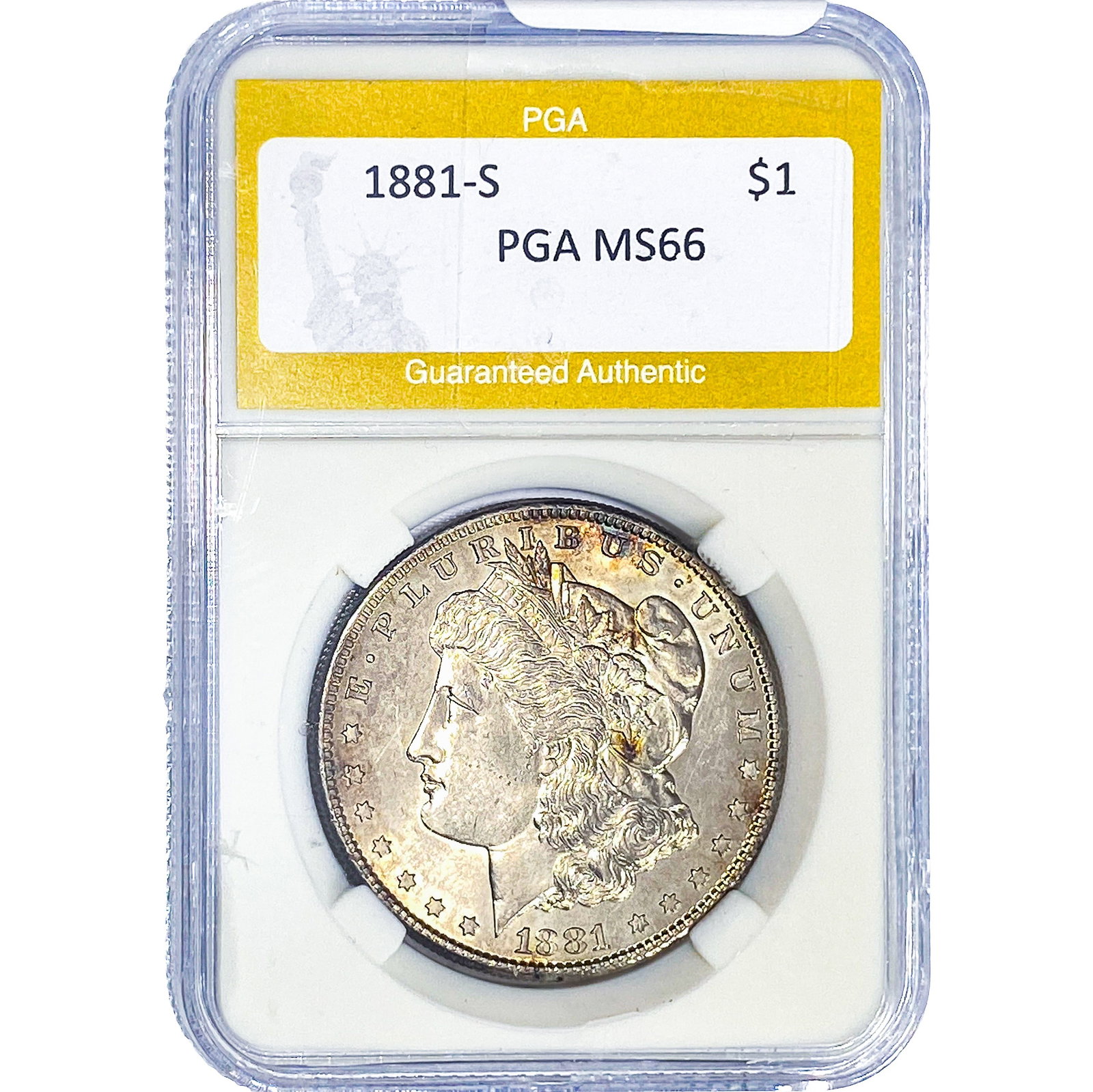 1881-S Morgan Silver Dollar PGA MS66: 1881-S Morgan Silver Dollar PGA MS66