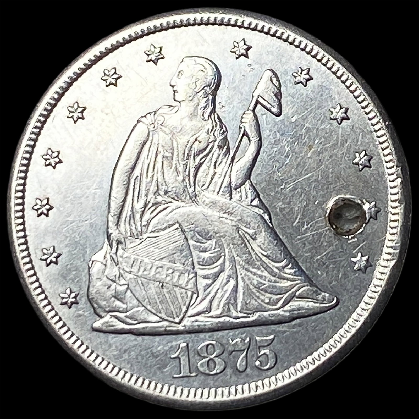 1875-CC Silver Twenty Cents HIGH GRADE: 1875-CC Silver Twenty Cents HIGH GRADE