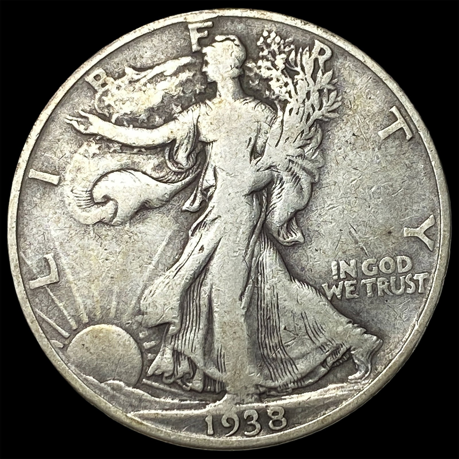 1938-D Walking Liberty Half Dollar LIGHTLY CIRCULATED (1 of 2)