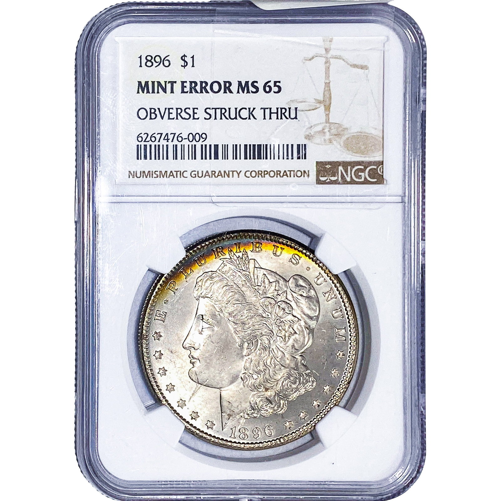1896 Morgan Silver Dollar NGC MS65 OBV STRUCK (1 of 2)