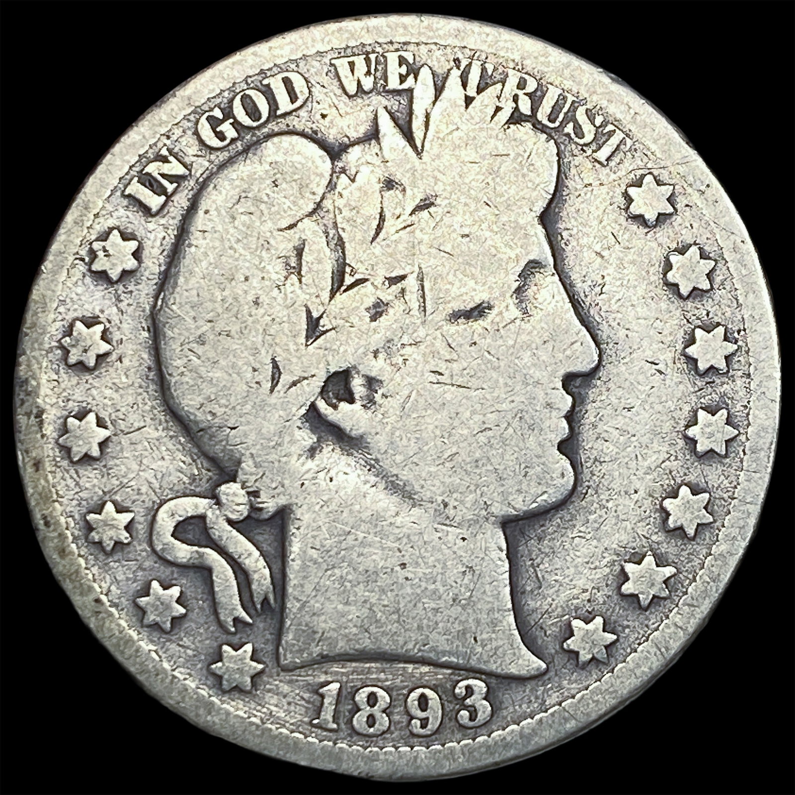 1893-S Barber Half Dollar NICELY CIRCULATED (1 of 2)