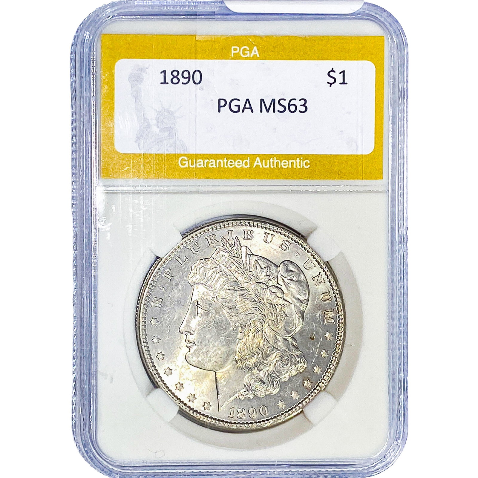 1890 Morgan Silver Dollar PGA MS63: 1890 Morgan Silver Dollar PGA MS63