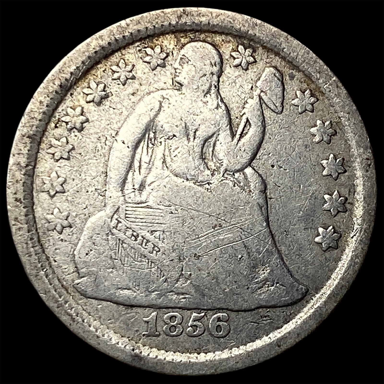 1856 Silver Seated Liberty Dime LIGHTLY CIRCULATED (1 of 2)
