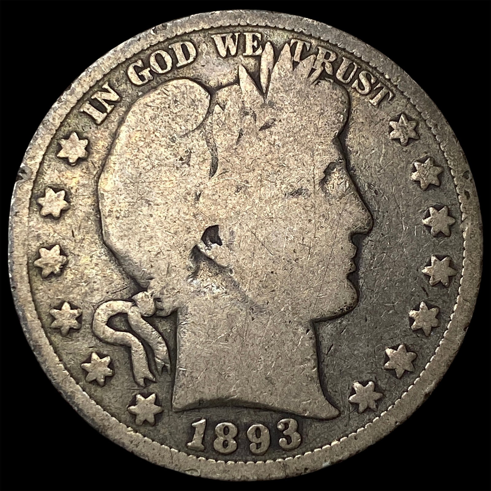 1893 Silver Barber Half Dollar NICELY CIRCULATED (1 of 2)