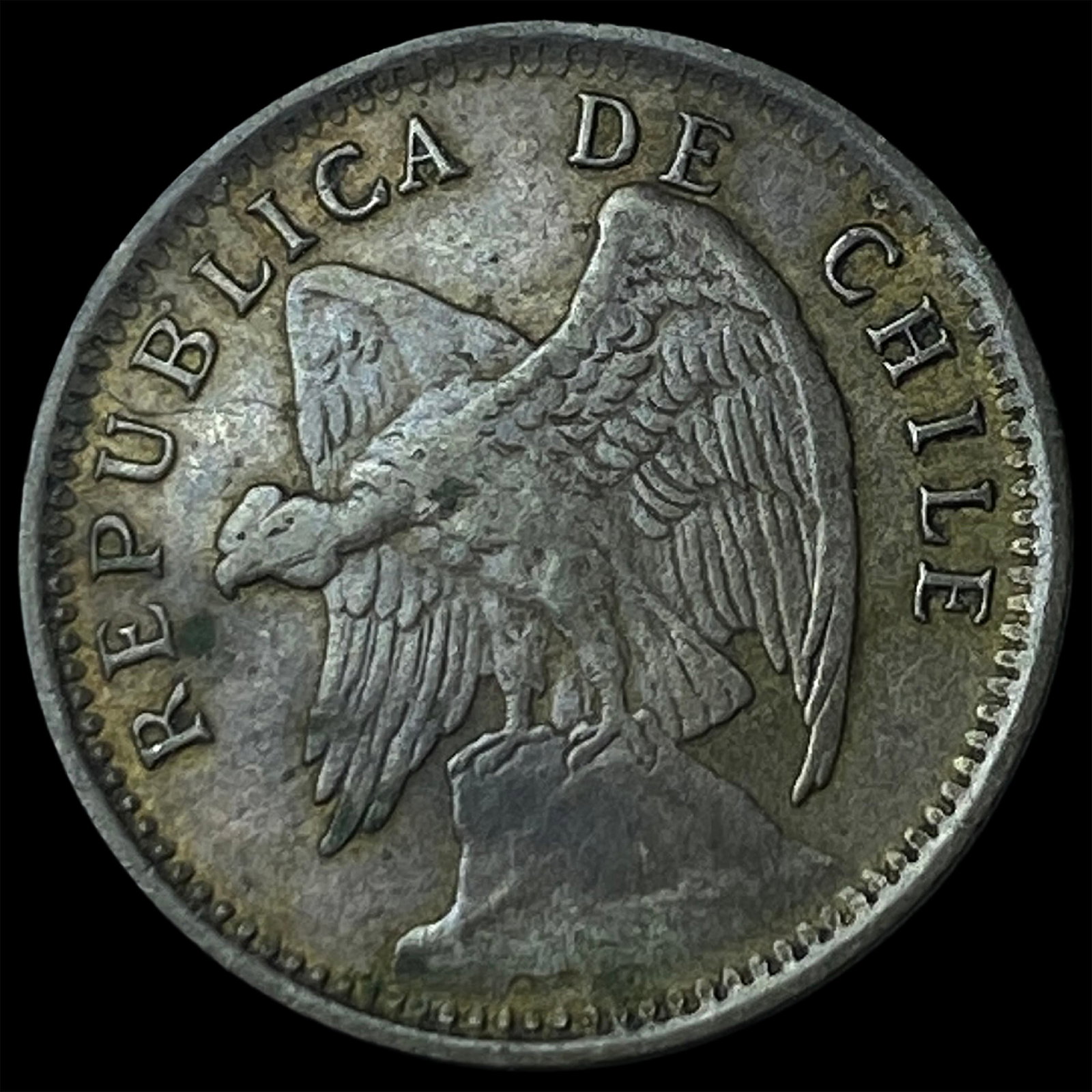 1920 Chile Silver 10 Centavos (1 of 2)