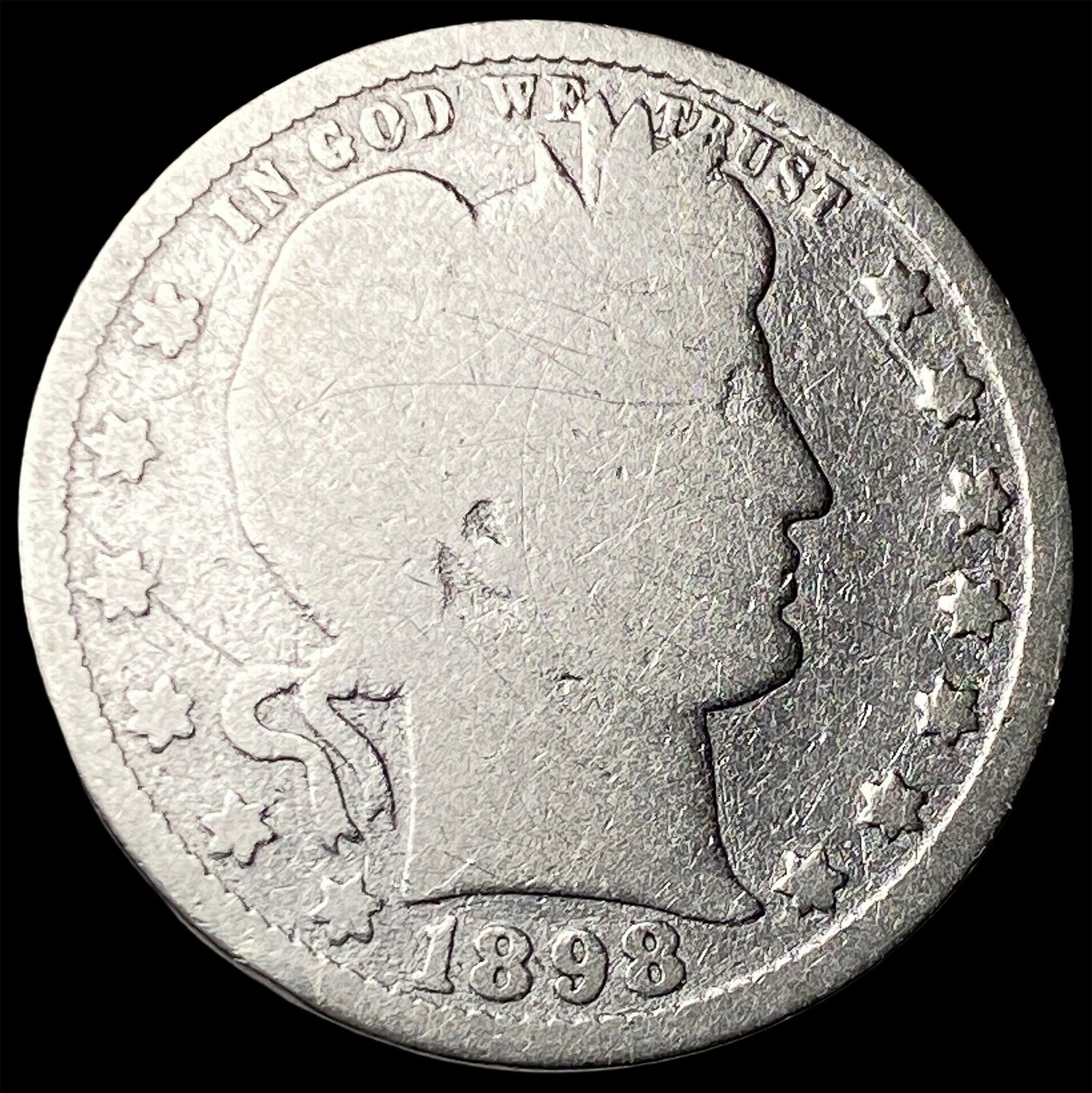 1898 Barber Silver Quarter NICELY CIRCULATED (1 of 2)