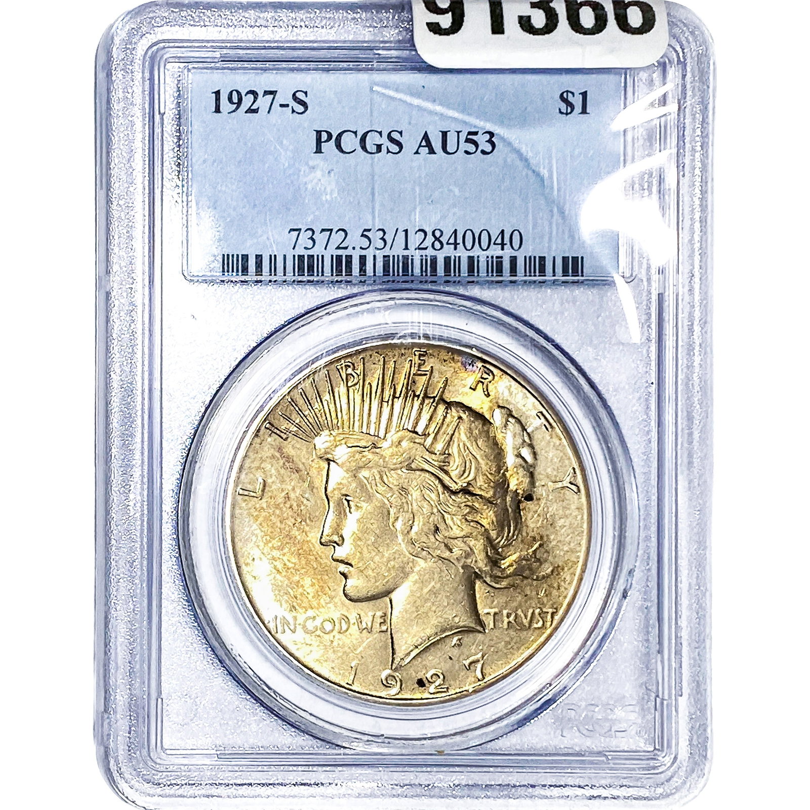 1927-S Morgan Silver Dollar PCGS AU53: 1927-S Morgan Silver Dollar PCGS AU53