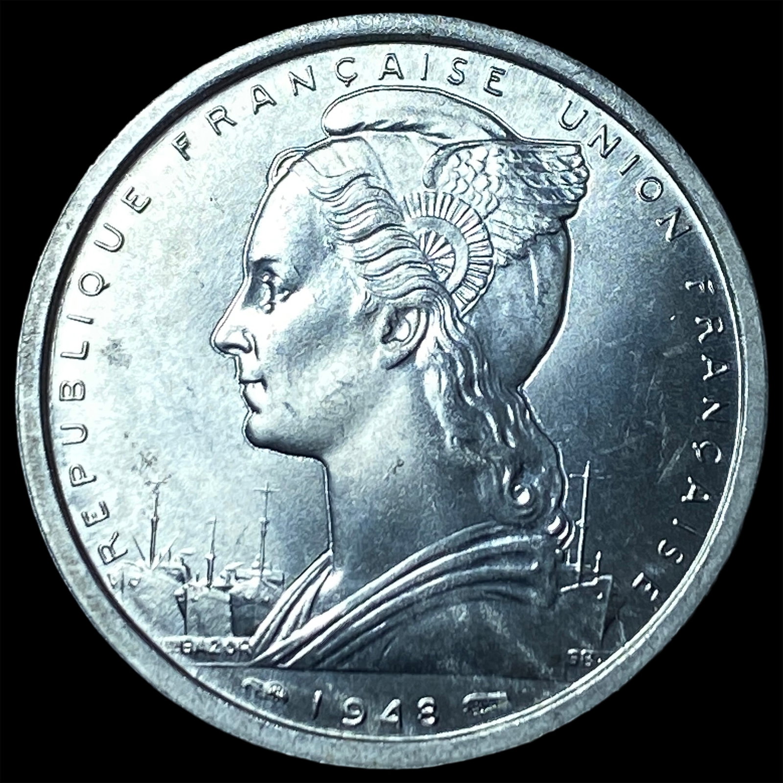 1948 French West Africa 2 Francs (1 of 2)