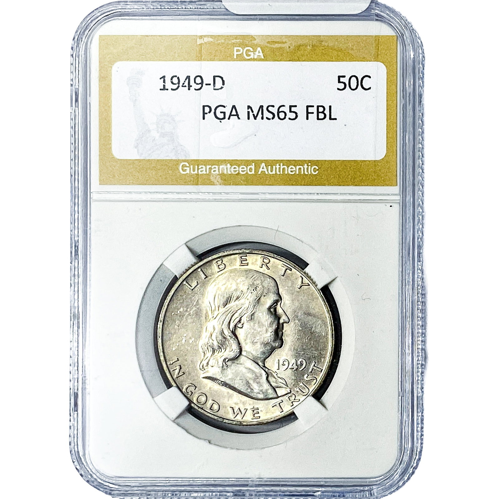 1949-D Franklin Half Dollar PGA MS65 FBL (1 of 2)