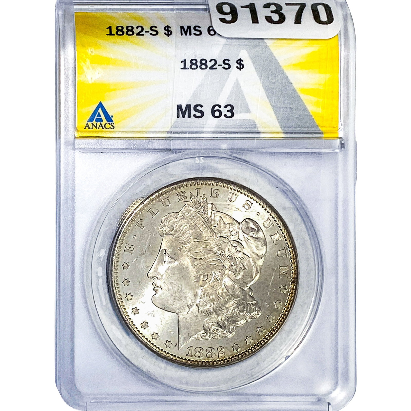 1882-S Morgan Silver Dollar ANACS MS63: 1882-S Morgan Silver Dollar ANACS MS63