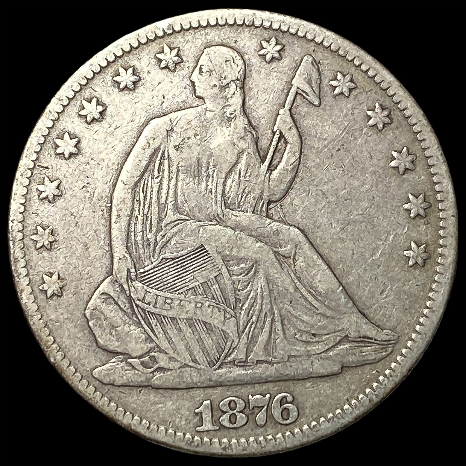 1876 Seated Liberty Half Dollar ABOUT UNCIRCULATED: 1876 Seated Liberty Half Dollar ABOUT UNCIRCULATED