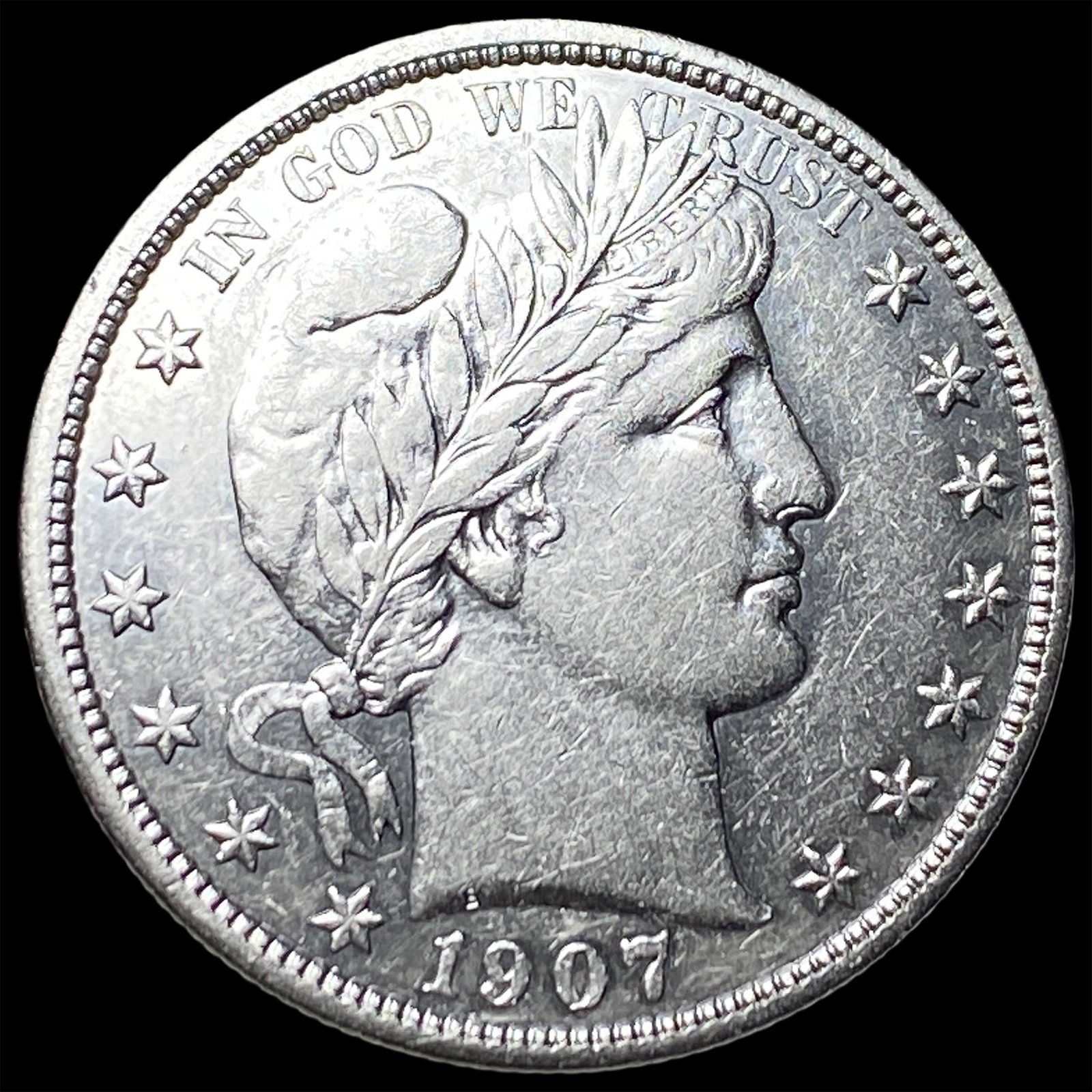 1907-D Silver Barber Half Dollar CLOSELY UNCIRCULATED: 1907-D Silver Barber Half Dollar CLOSELY UNCIRCULATED