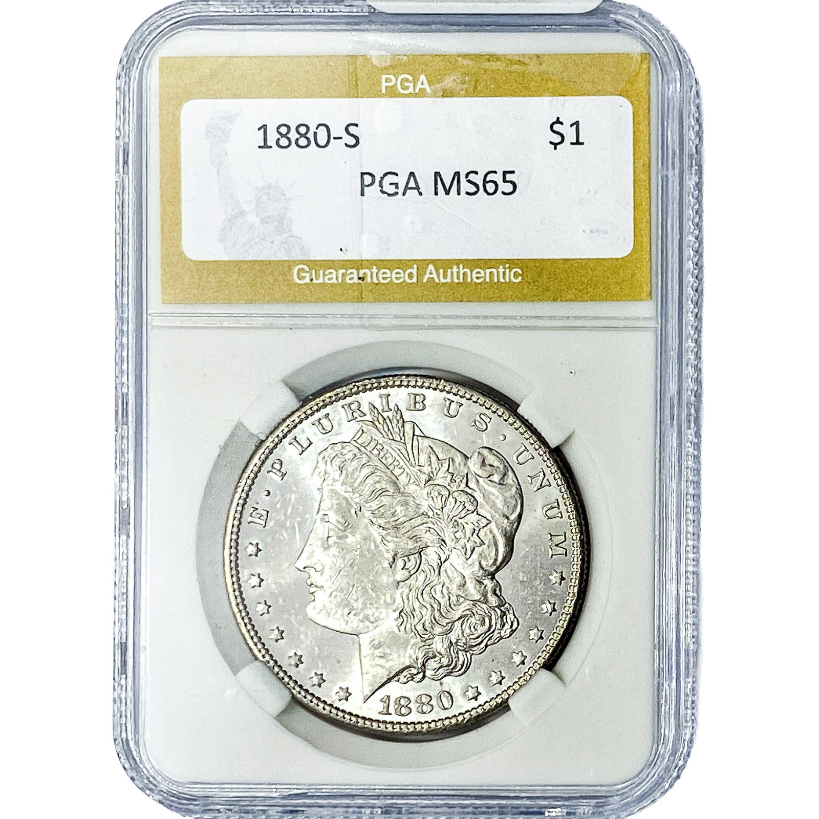 1880-S Morgan Silver Dollar PGA MS65 (1 of 2)