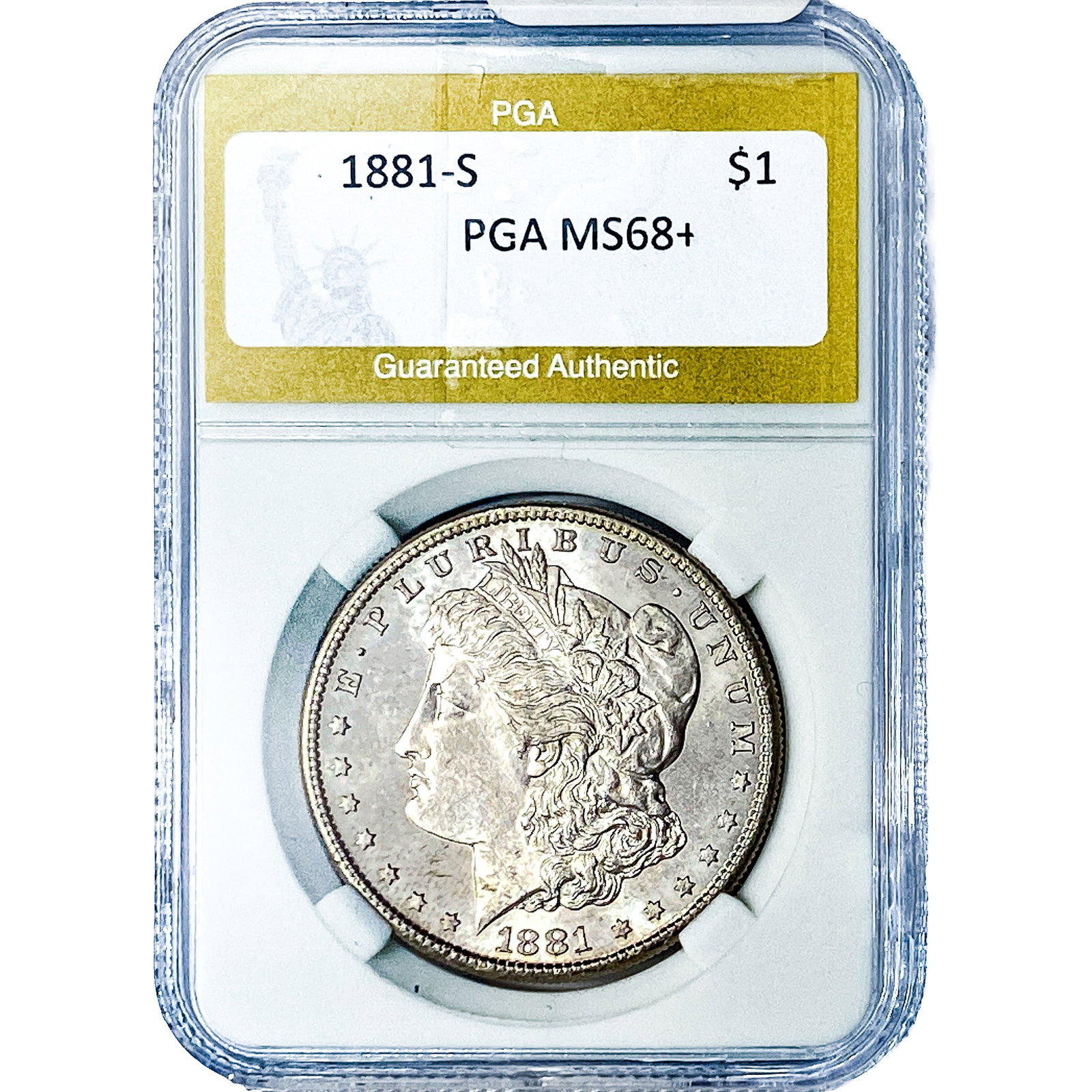 1881-S Morgan Silver Dollar PGA MS68+: 1881-S Morgan Silver Dollar PGA MS68+