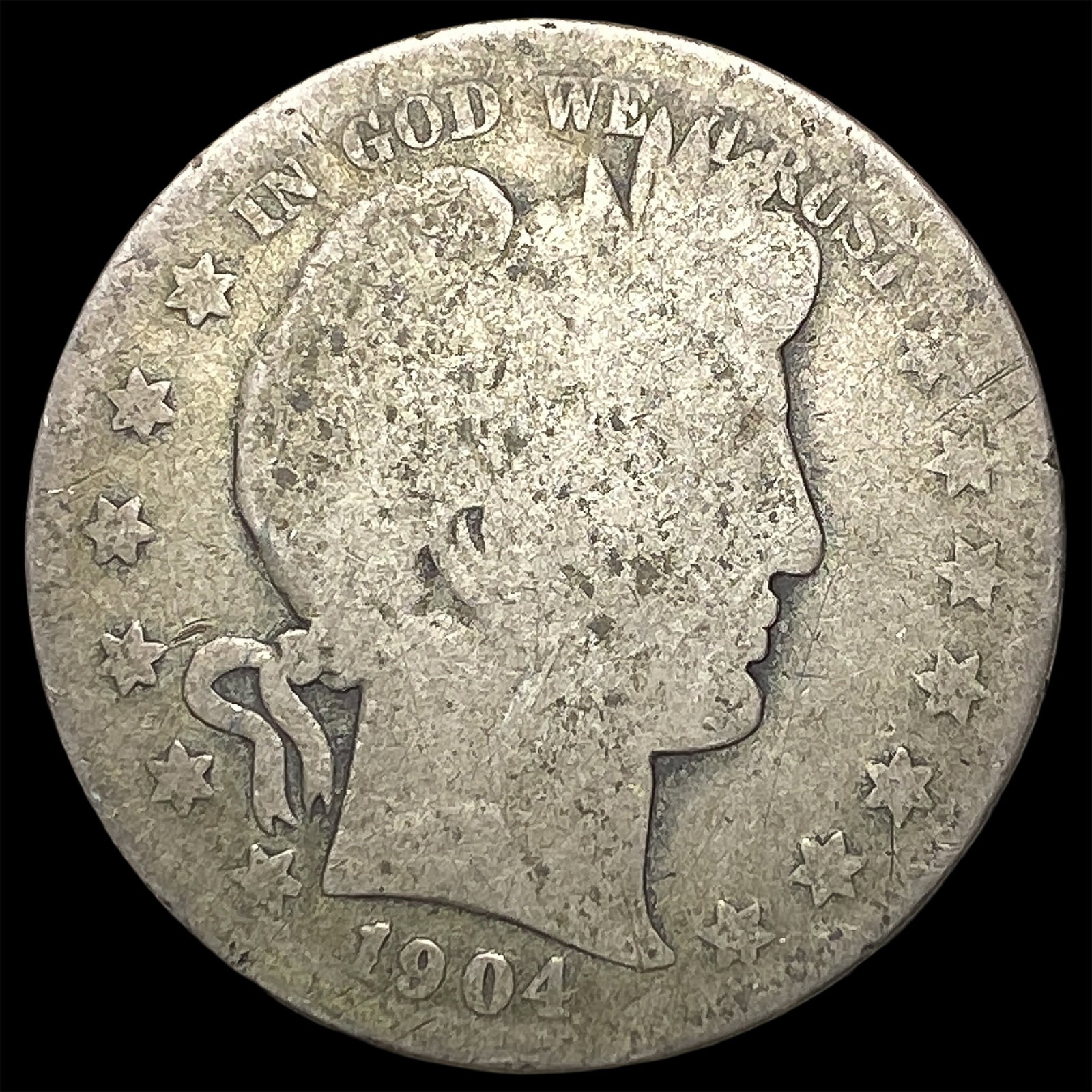 1904-S Silver Barber Half Dollar NICELY CIRCULATED (1 of 2)
