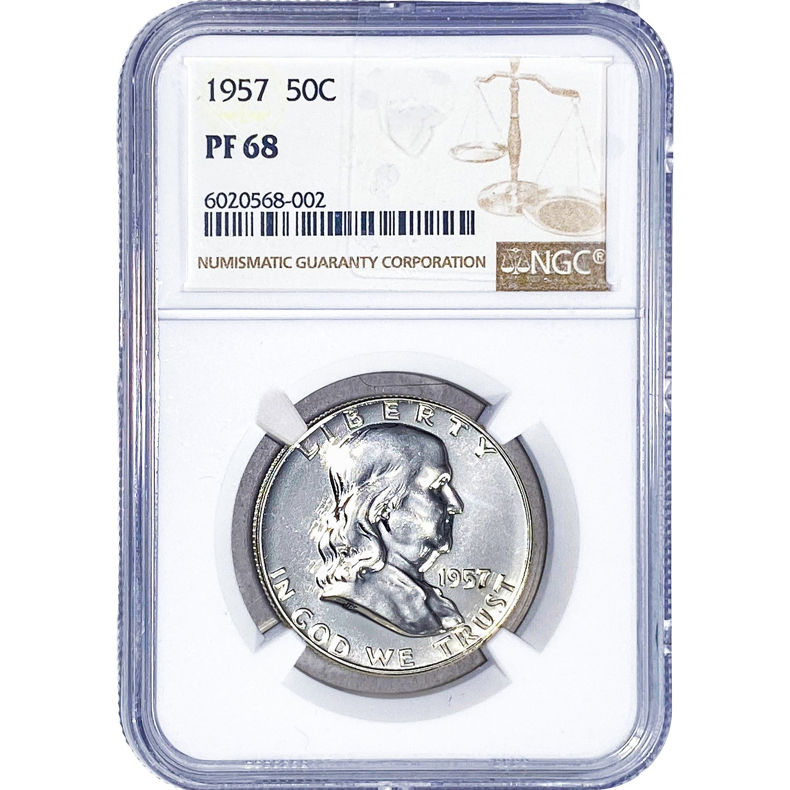 1957 Franklin Half Dollar NGC PF68 (1 of 2)