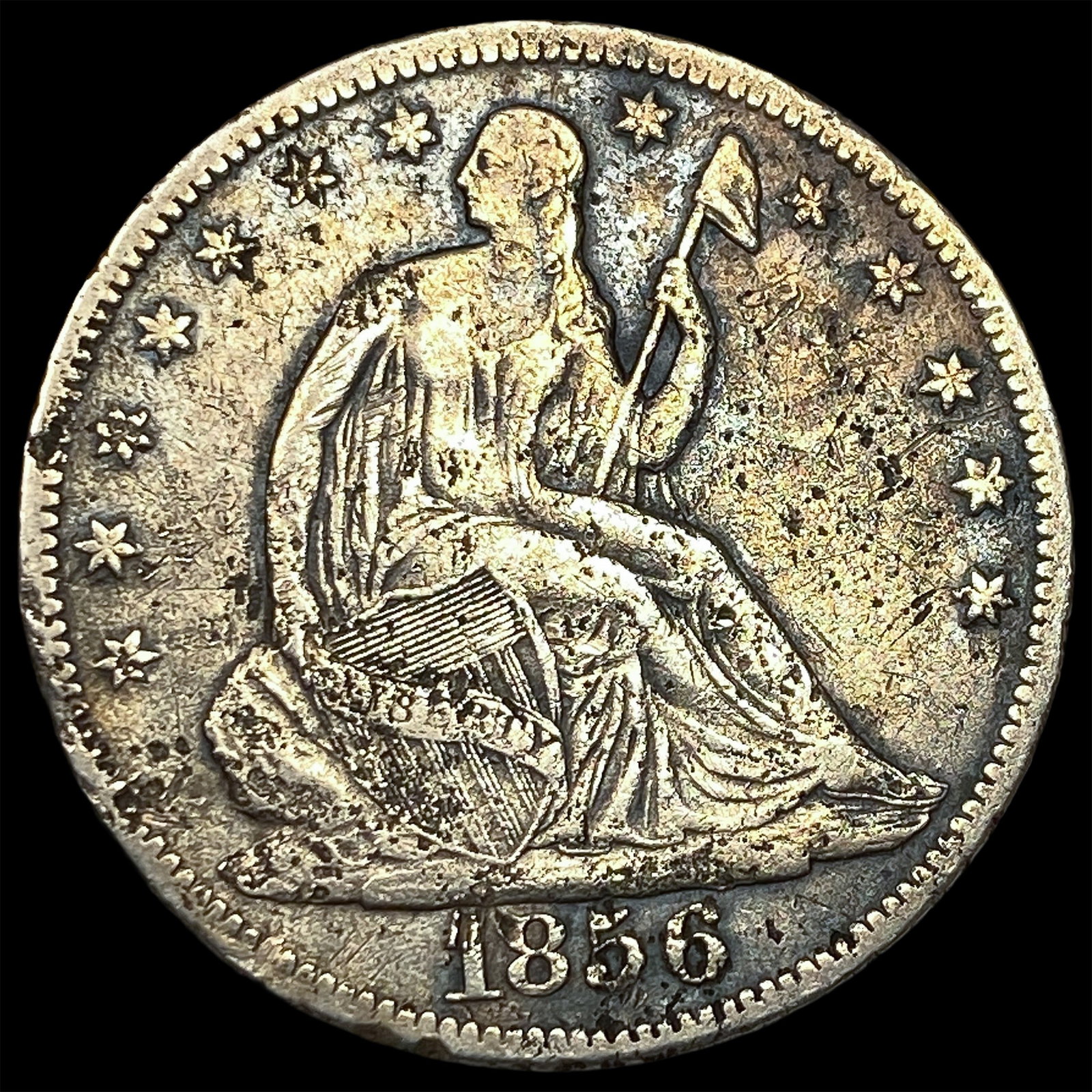 1856-O Silver Seated Liberty Half Dollar NEARLY UNCIRCULATED: 1856-O Silver Seated Liberty Half Dollar NEARLY UNCIRCULATED