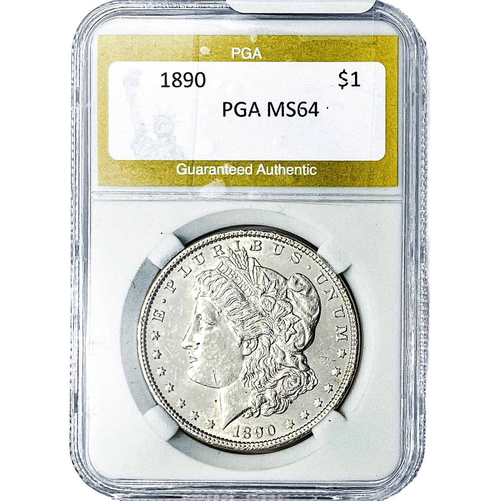 1890 Morgan Silver Dollar PGA MS64: 1890 Morgan Silver Dollar PGA MS64