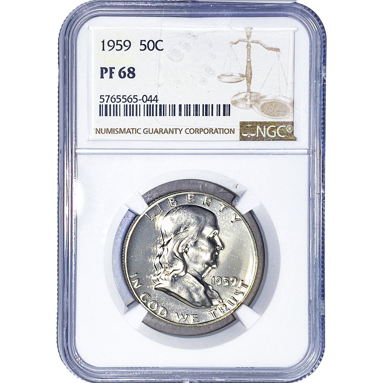 1959 Franklin Half Dollar NGC PF68: 1959 Franklin Half Dollar NGC PF68