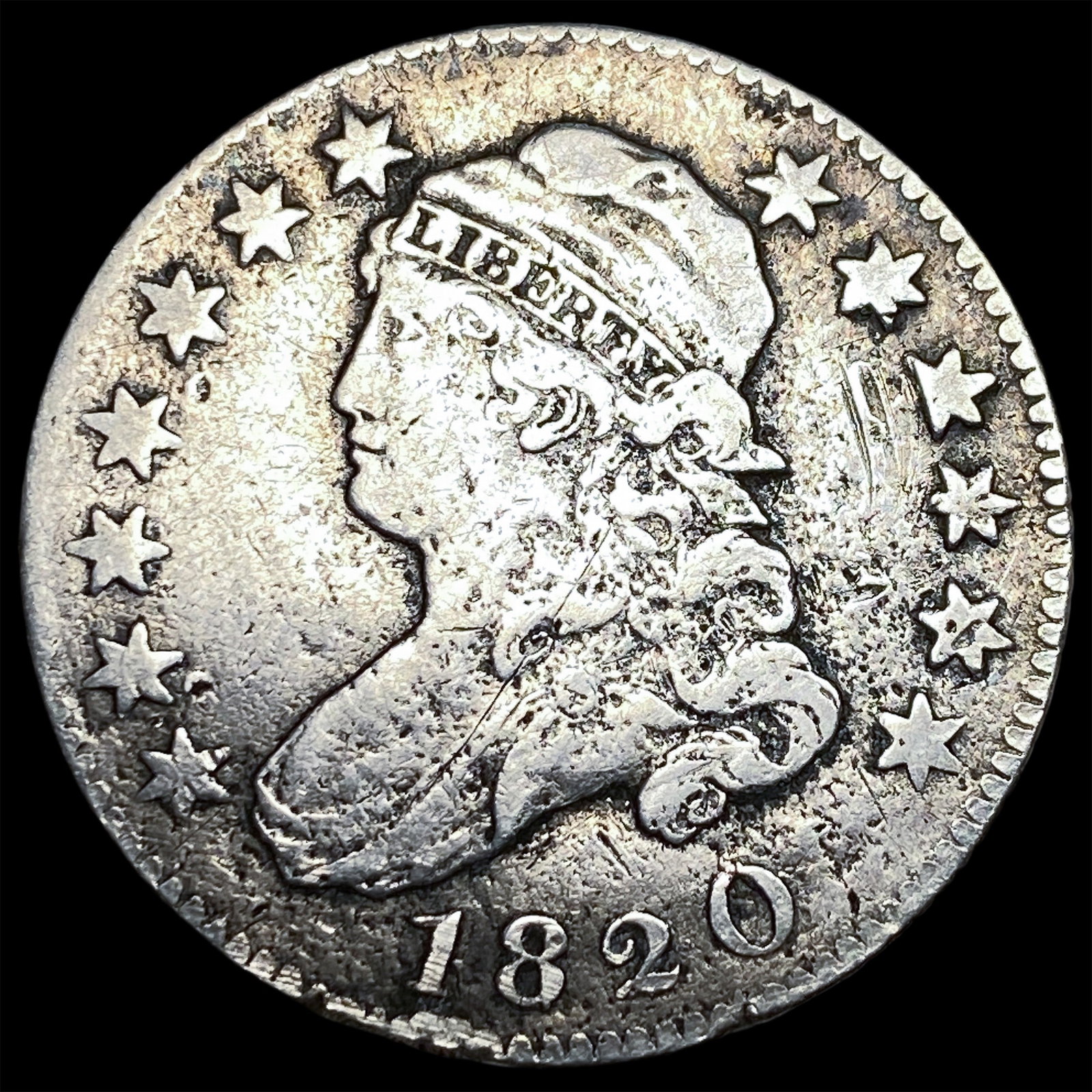 1820 Capped Bust Silver Quarter LIGHTLY CIRCULATED: 1820 Capped Bust Silver Quarter LIGHTLY CIRCULATED