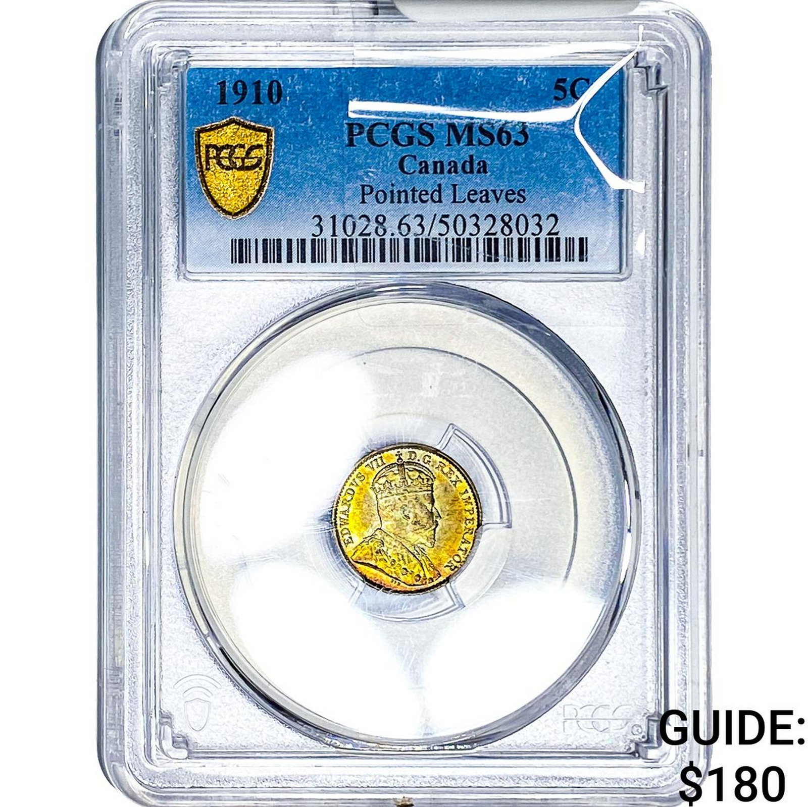 1910 Canada Silver 5 Cents Pointed Leaves PCGS (1 of 2)