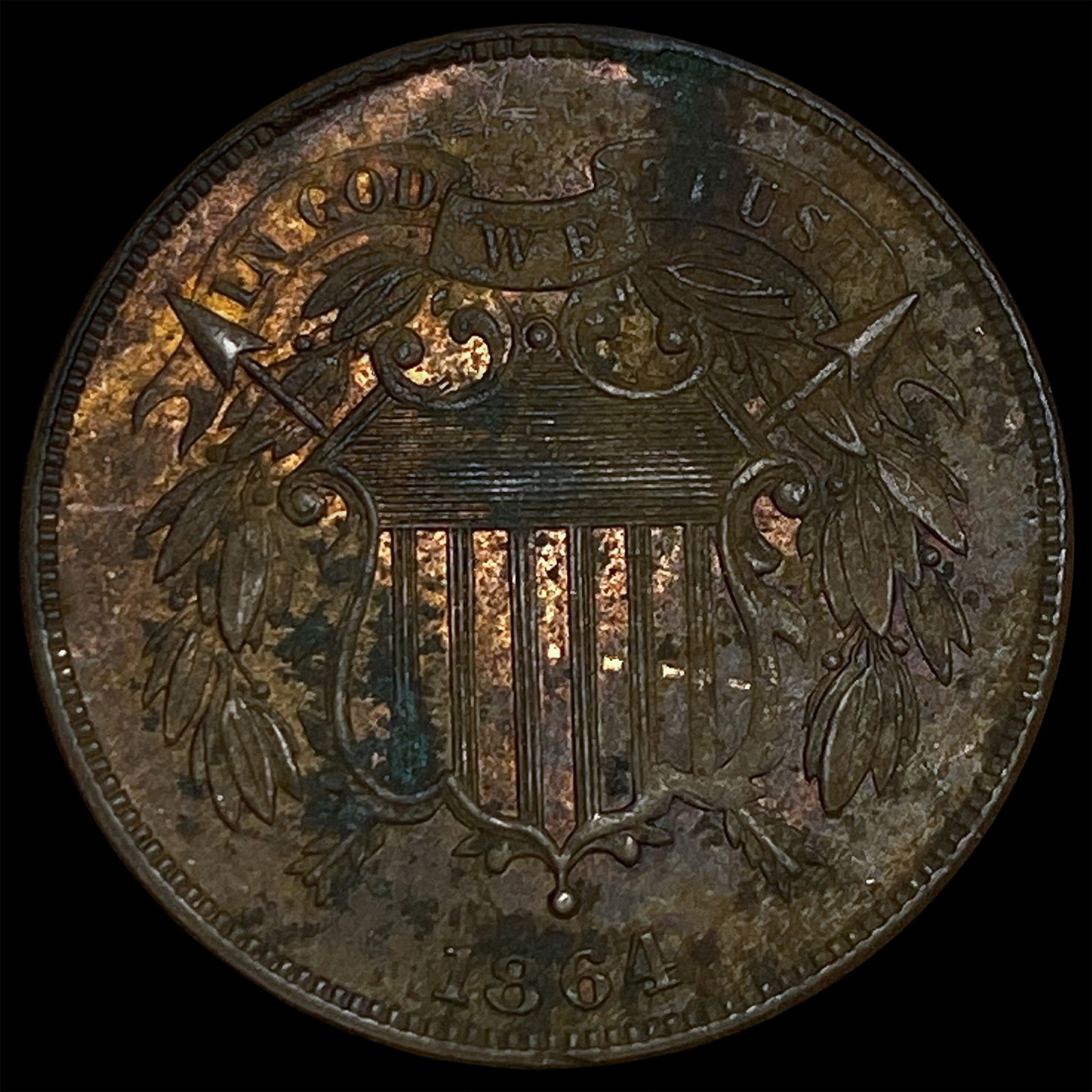 1864 Two-Cent Piece NEARLY UNCIRCULATED: 1864 Two-Cent Piece NEARLY UNCIRCULATED