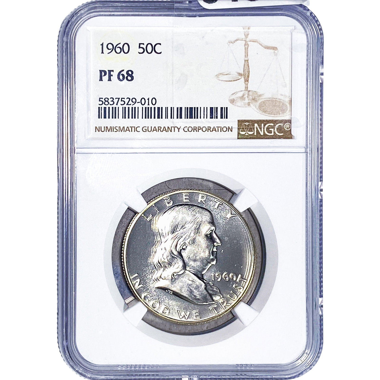1960 Franklin Half Dollar NGC PR68: 1960 Franklin Half Dollar NGC PR68