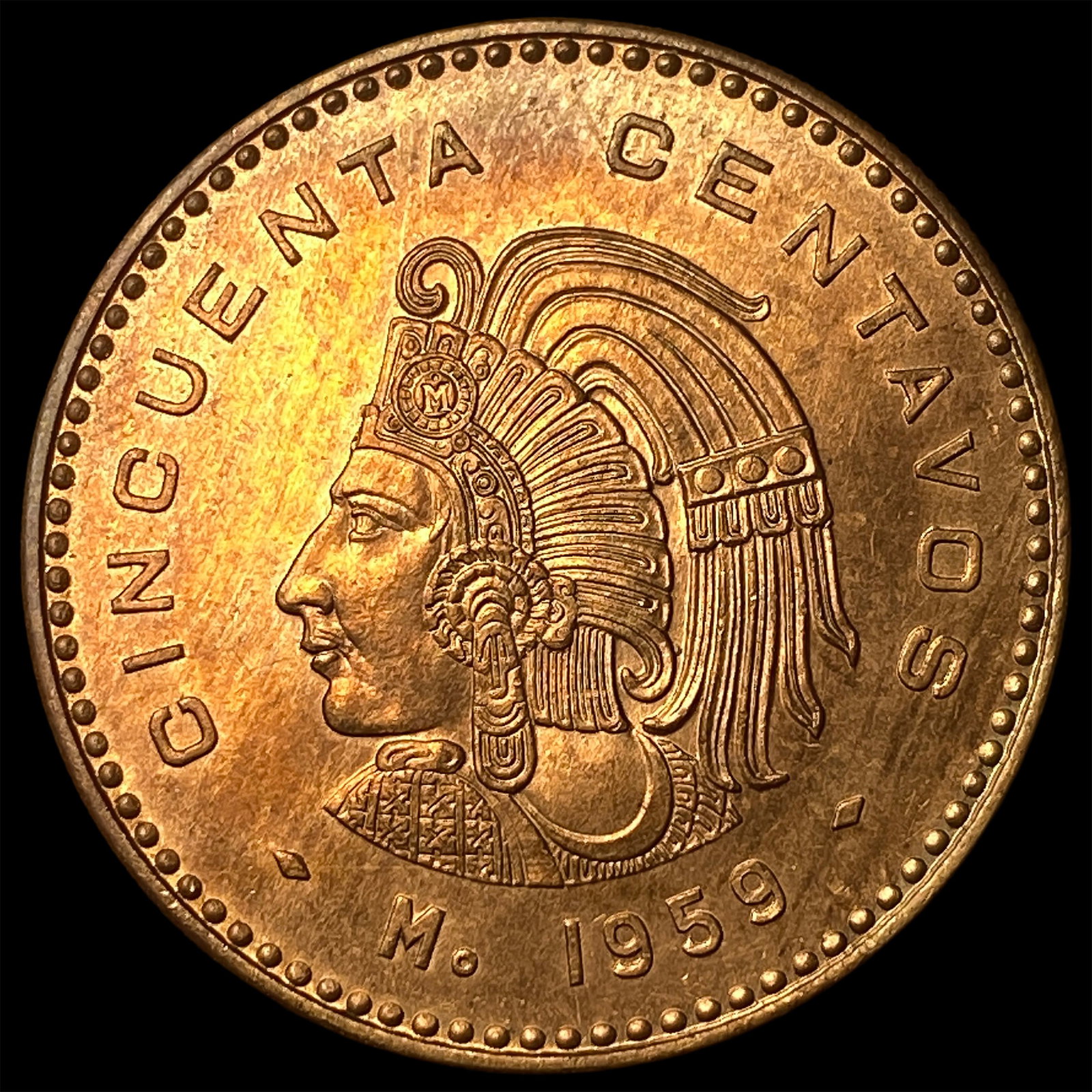 1959 Mexico Bronze 50 Centavos (1 of 2)