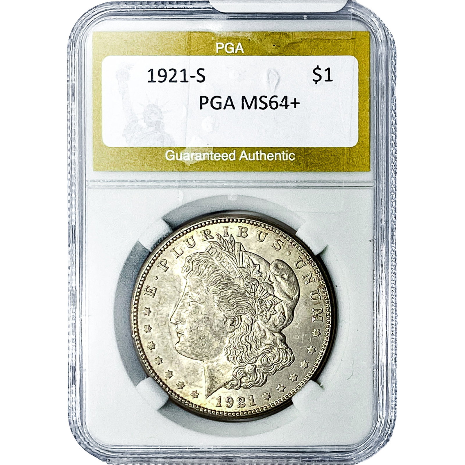 1921-S Morgan Silver Dollar PGA MS64+ (1 of 2)