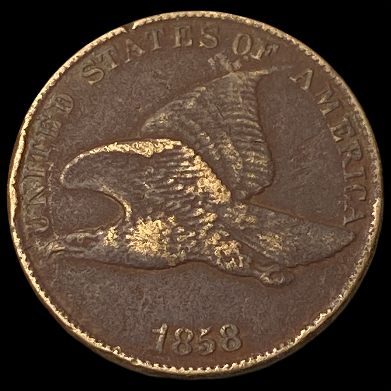 1858 Flying Eagle Cent NEARLY UNCIRCULATED: 1858 Flying Eagle Cent NEARLY UNCIRCULATED