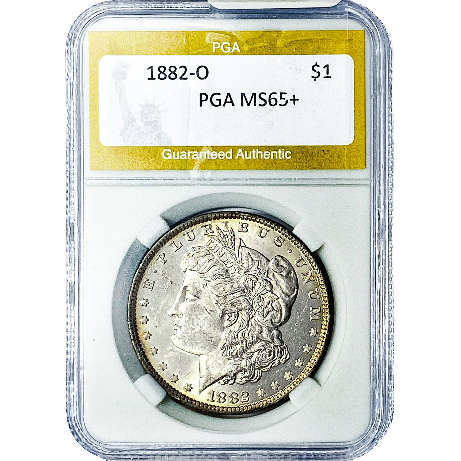 1882-O Morgan Silver Dollar PGA MS65+: 1882-O Morgan Silver Dollar PGA MS65+