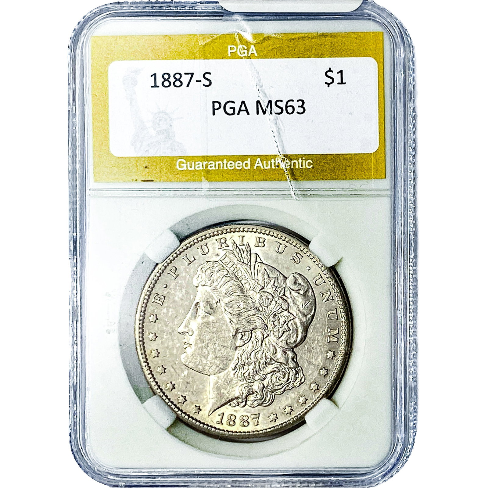1887-S Morgan Silver Dollar PGA MS63: 1887-S Morgan Silver Dollar PGA MS63