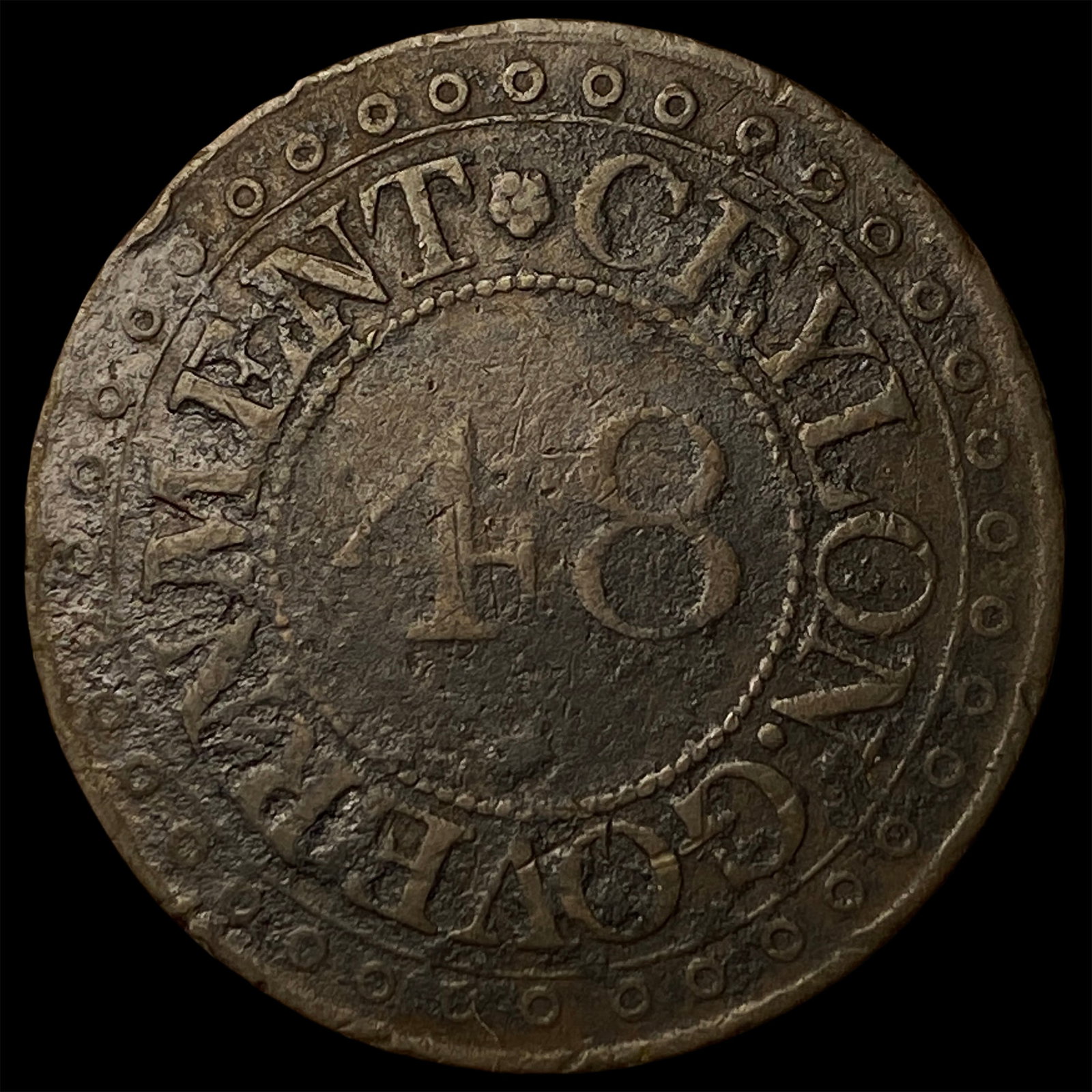 1802 Ceylon Copper 1/48 Rixdollar - 2