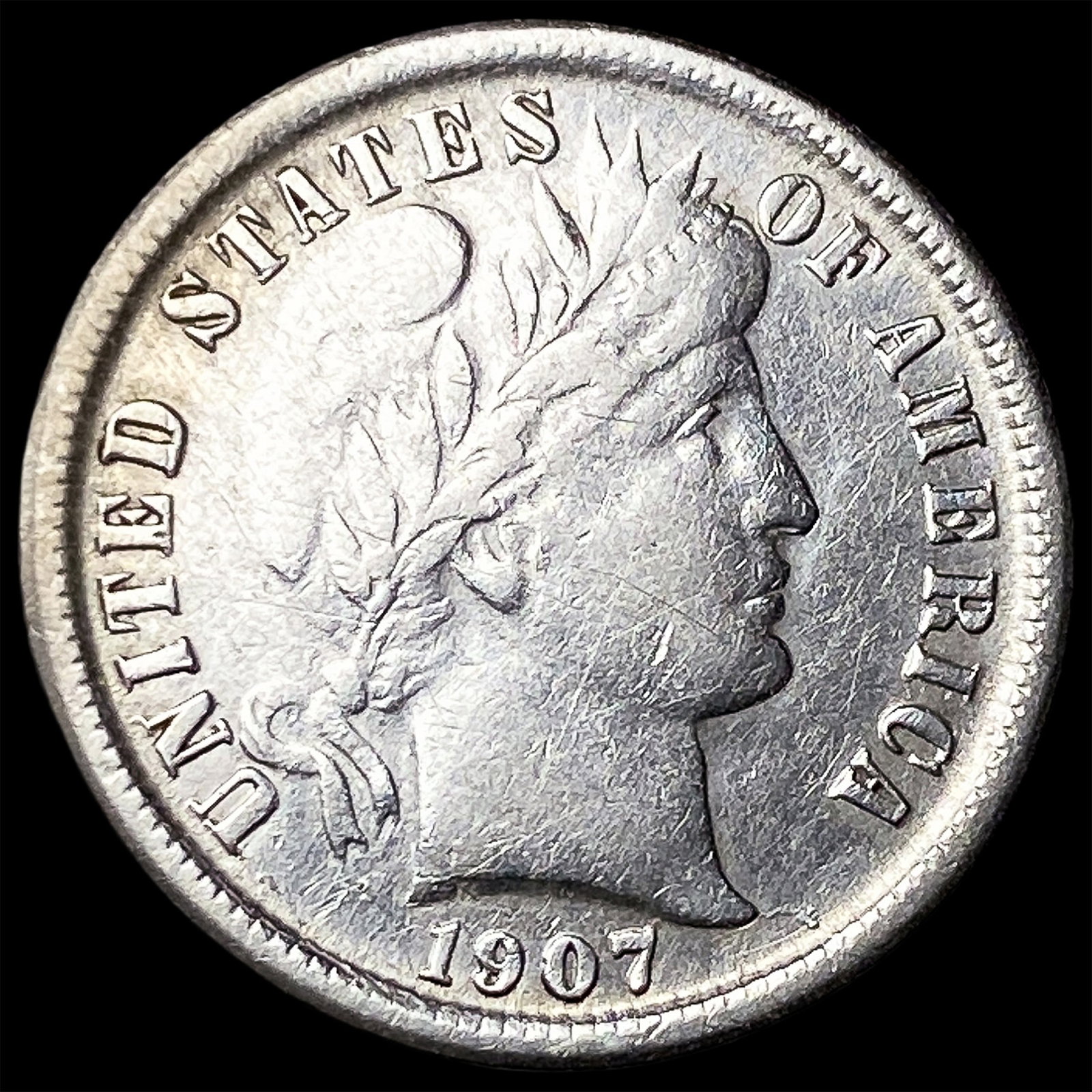 1907-O Silver Barber Dime NEARLY UNCIRCULATED: 1907-O Silver Barber Dime NEARLY UNCIRCULATED