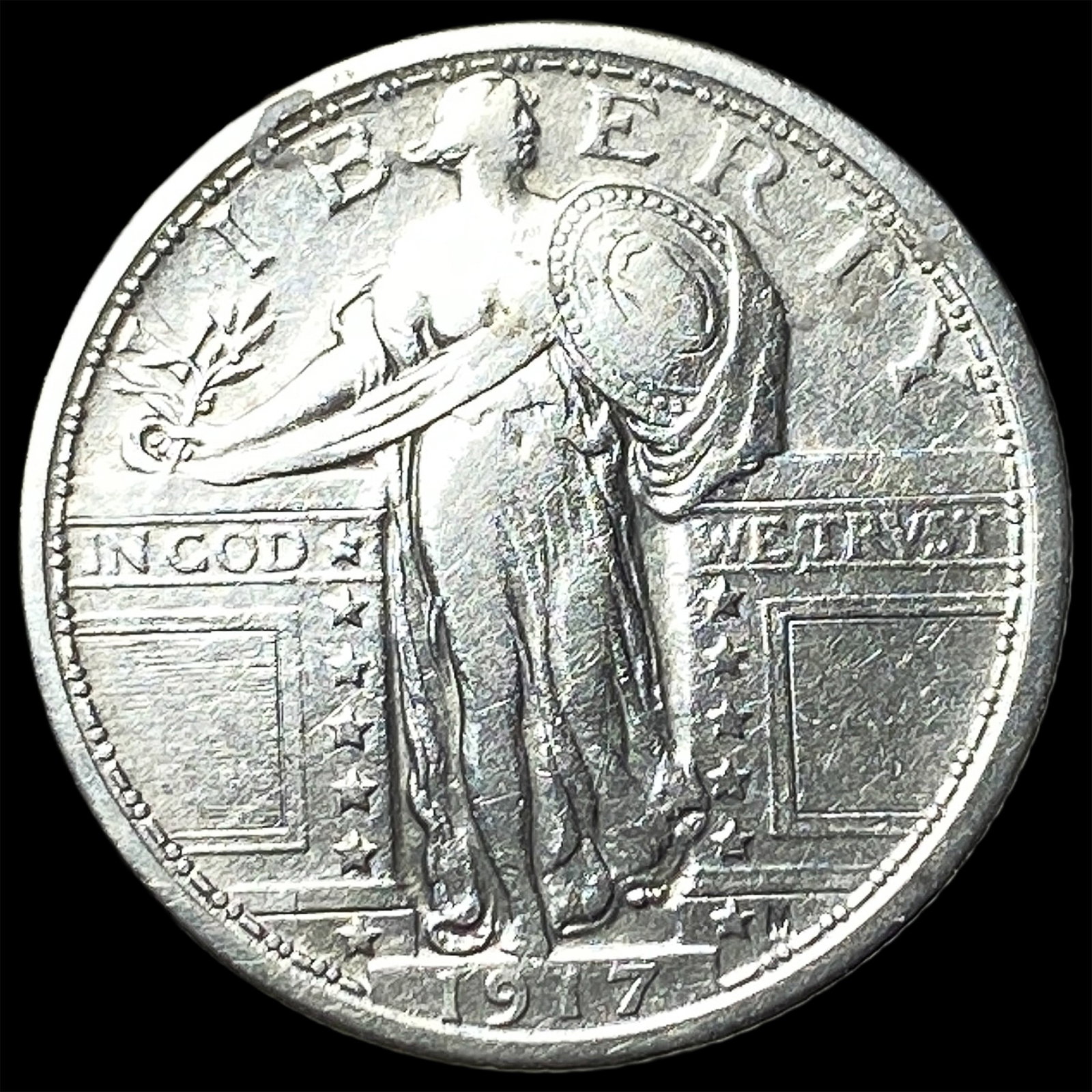 1917 Type 1 Standing Liberty Quarter NEARLY UNCIRCULATED: 1917 Type 1 Standing Liberty Quarter NEARLY UNCIRCULATED