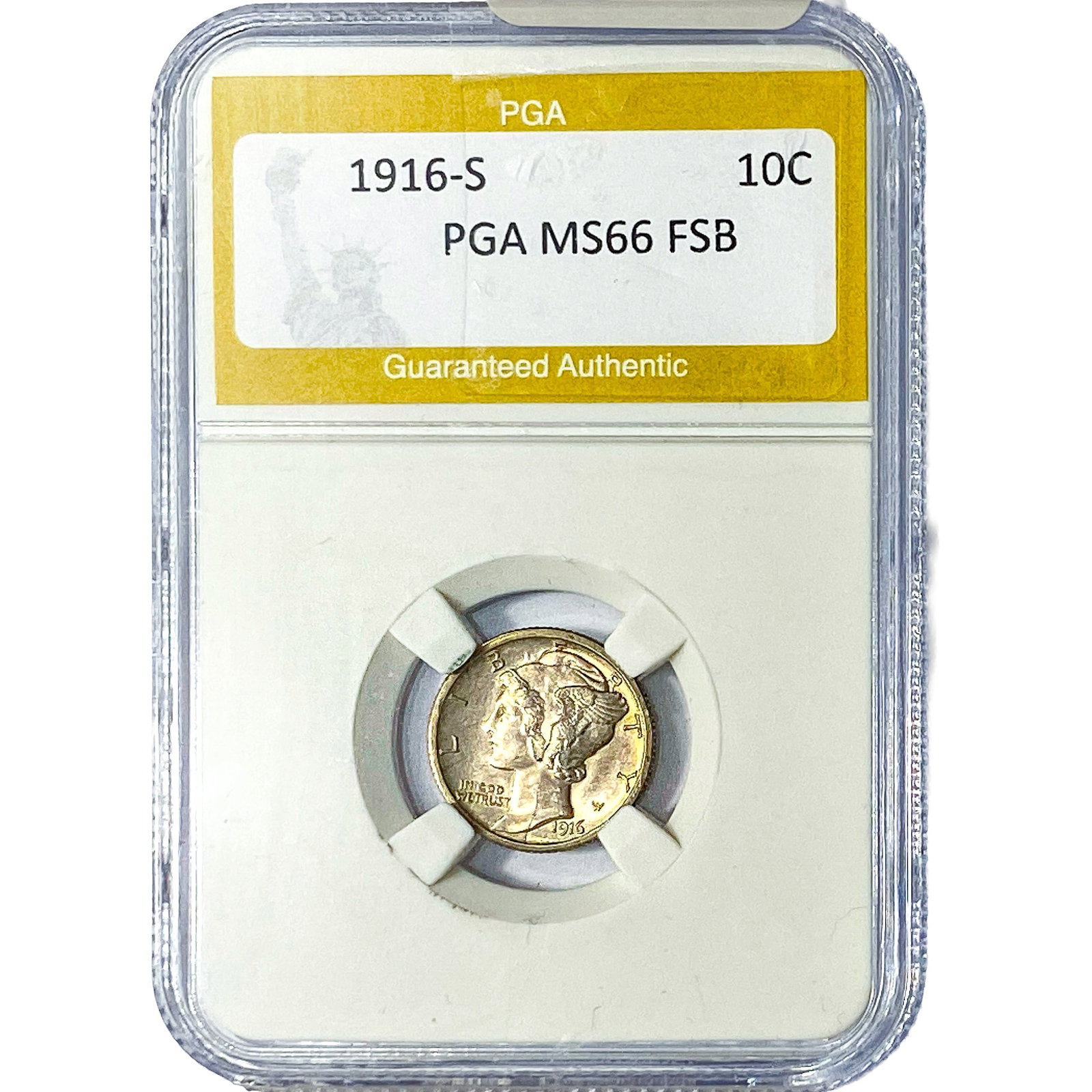 1916-S Mercury Silver Dime PGA MS66 FSB (1 of 2)